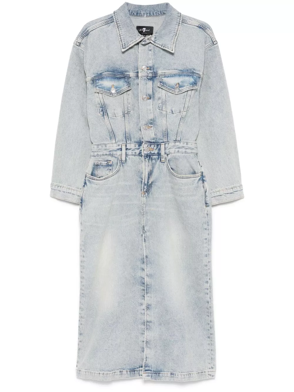 Abito lungo in denim di 7 for all mankind