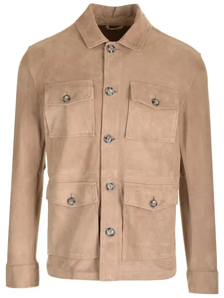 Al Duca D'aosta 1902 Uomo Sahariana in pelle scamosciata