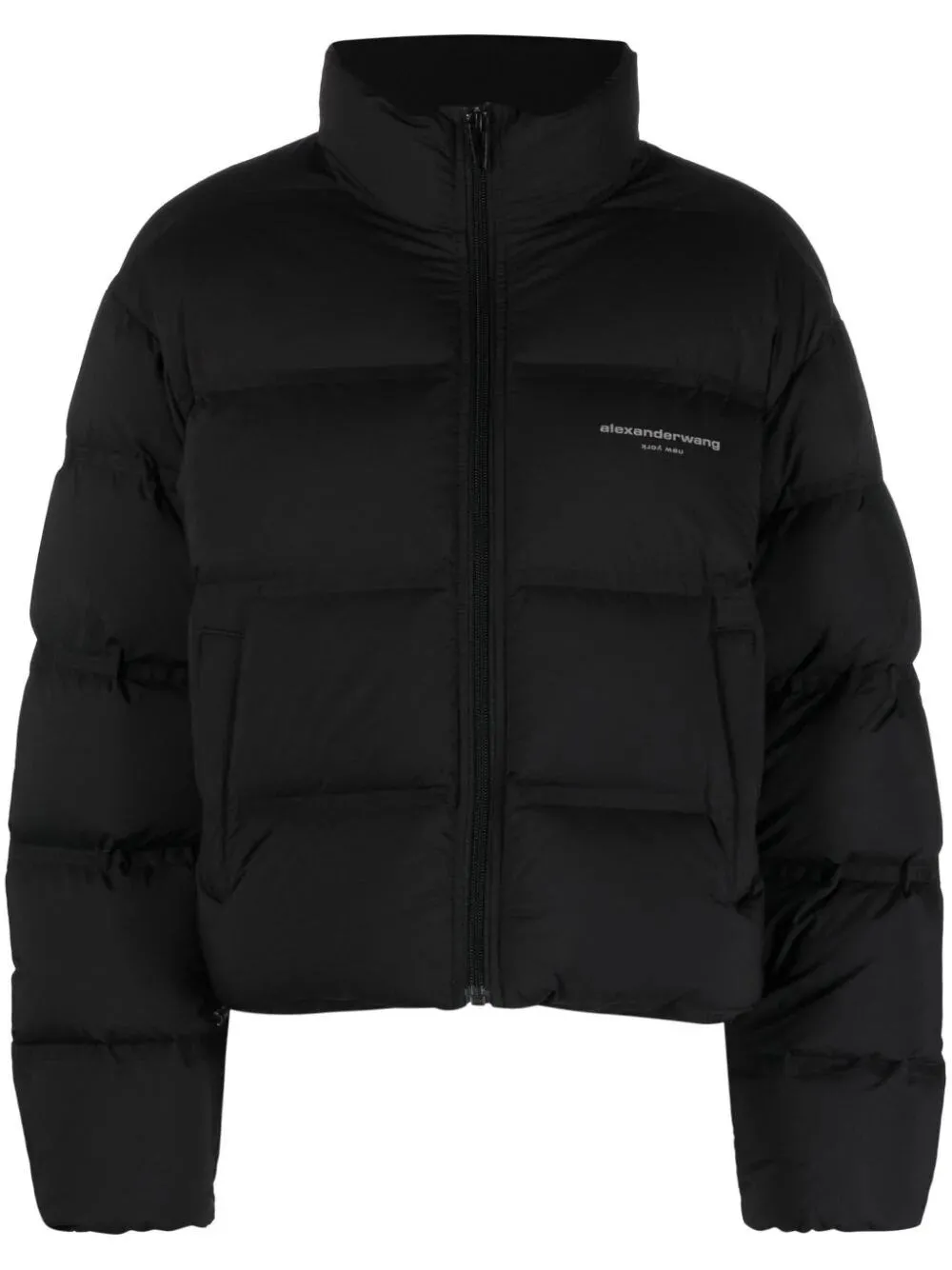 PIUMINO CORTO TRAPUNTATO CON LOGO RIFLETTENTE