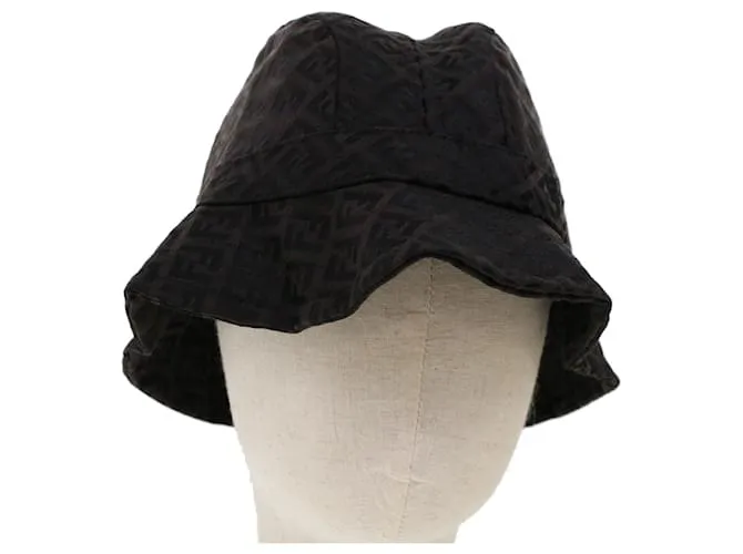 FENDI Cappello Zucchino Canvas M Marrone Auth am4612