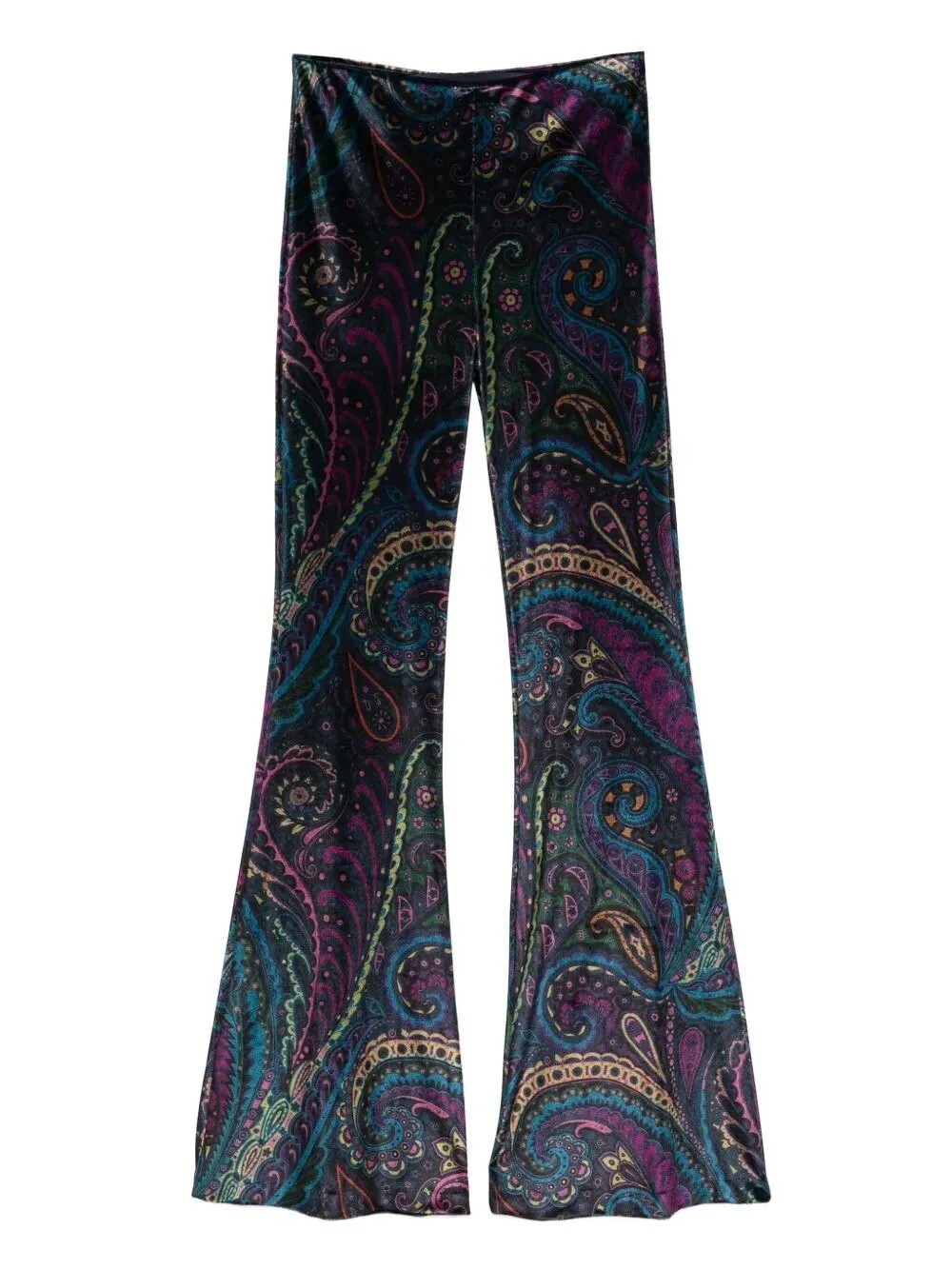 PANTALONI SVASATI IN VISCOSA CON STAMPA PAISLEY