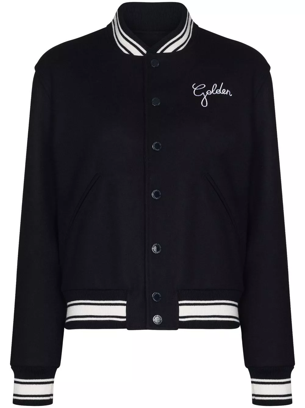 Bomber in lana con logo di Golden goose
