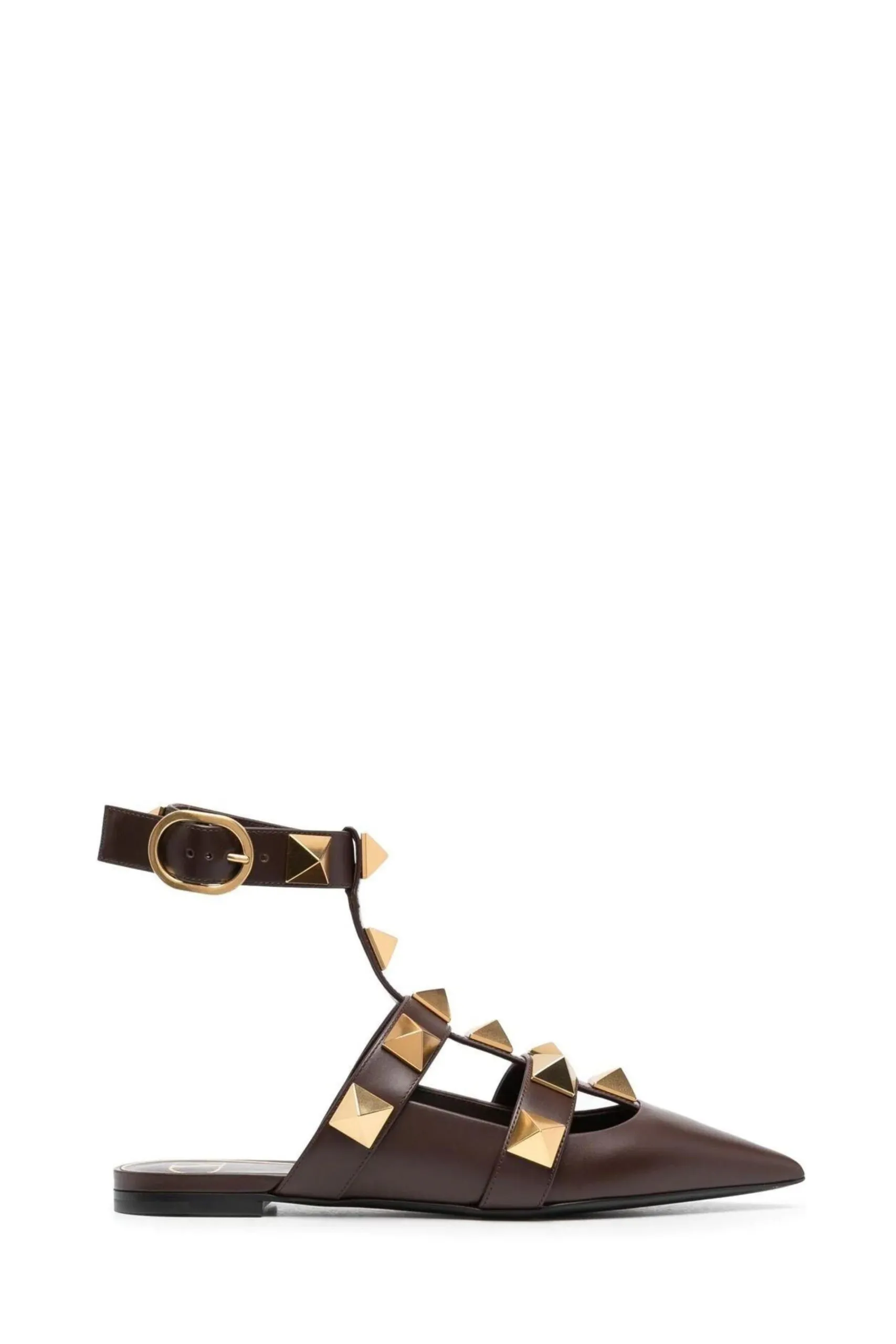 Ballerine Roman Stud Runway Marroni