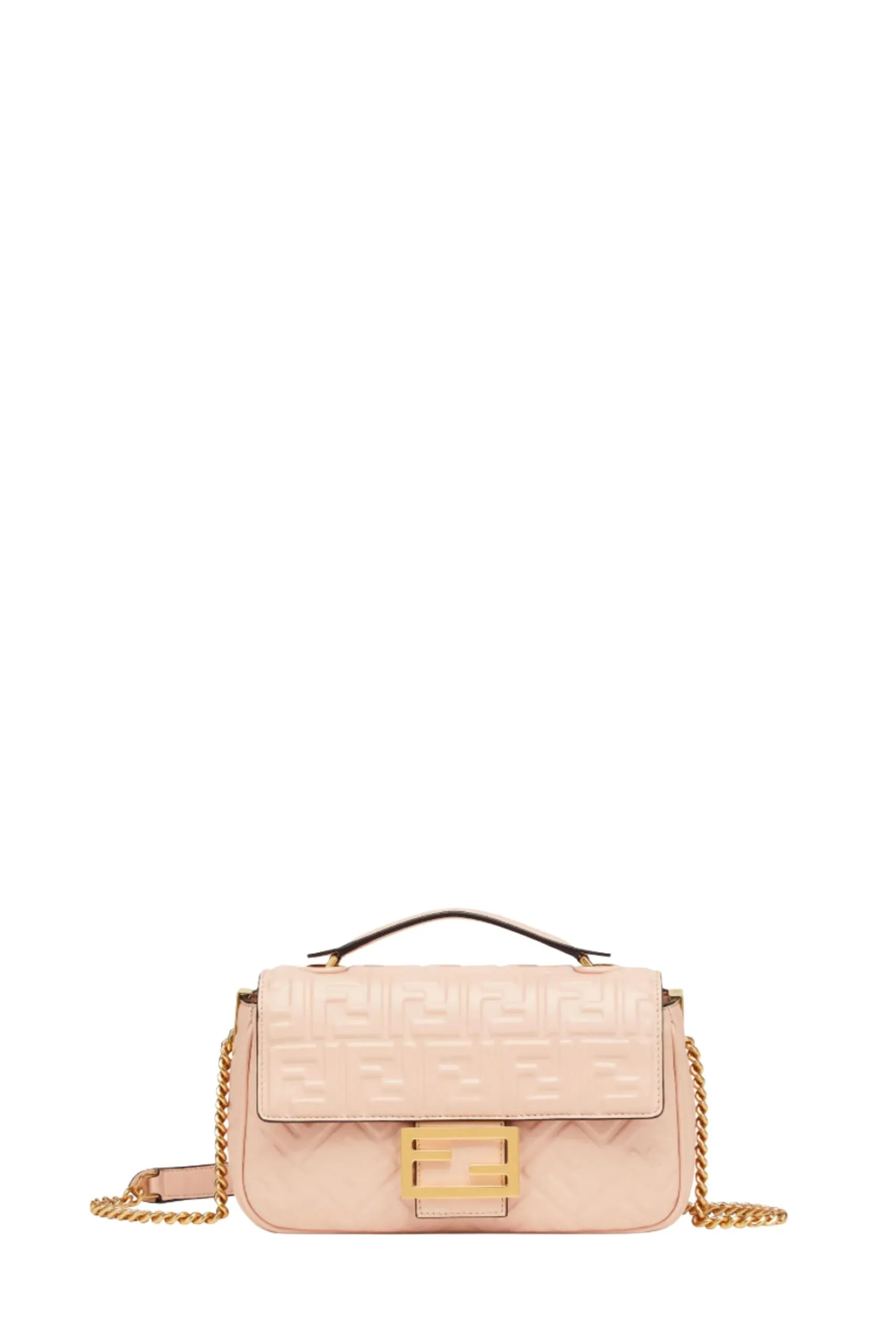 Borsa Baguette Chain Midi in Pelle Rosa