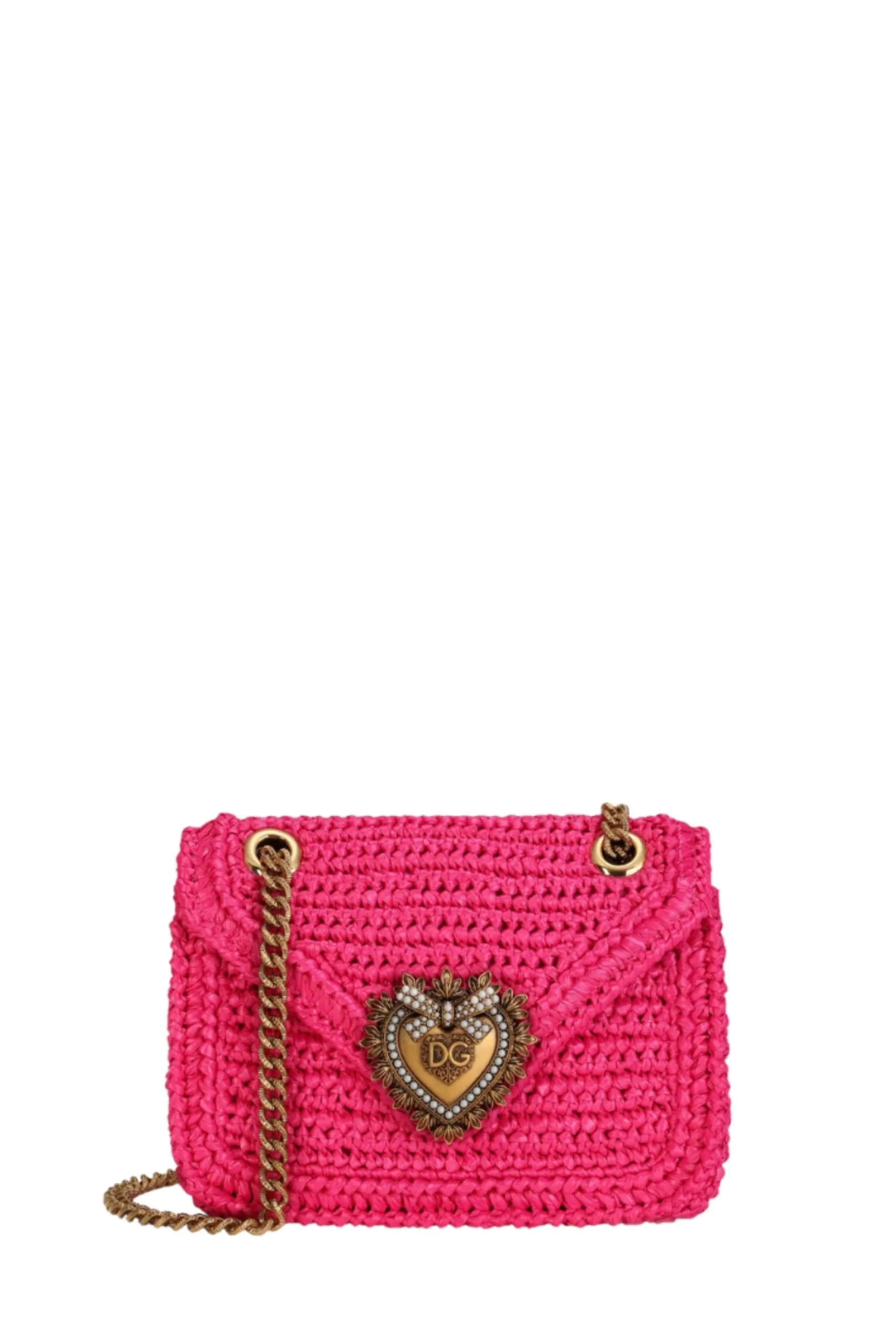 Borsa Devotion in Uncinetto Rafia Fucsia