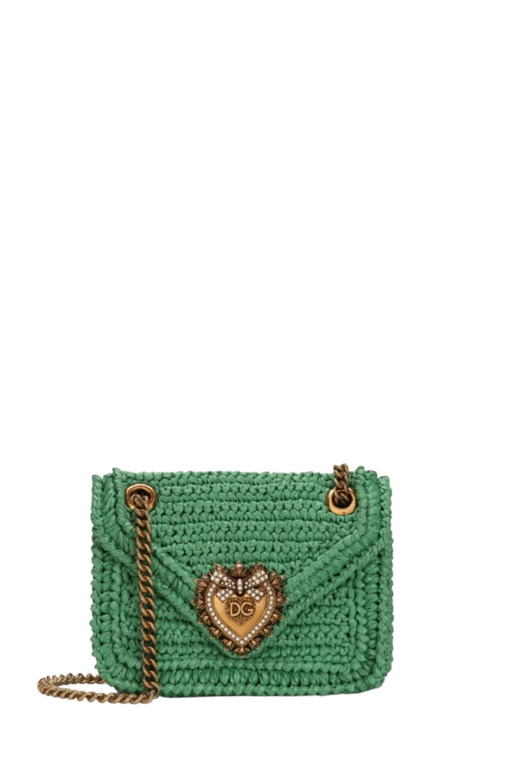 Borsa Devotion in Uncinetto Rafia Verde