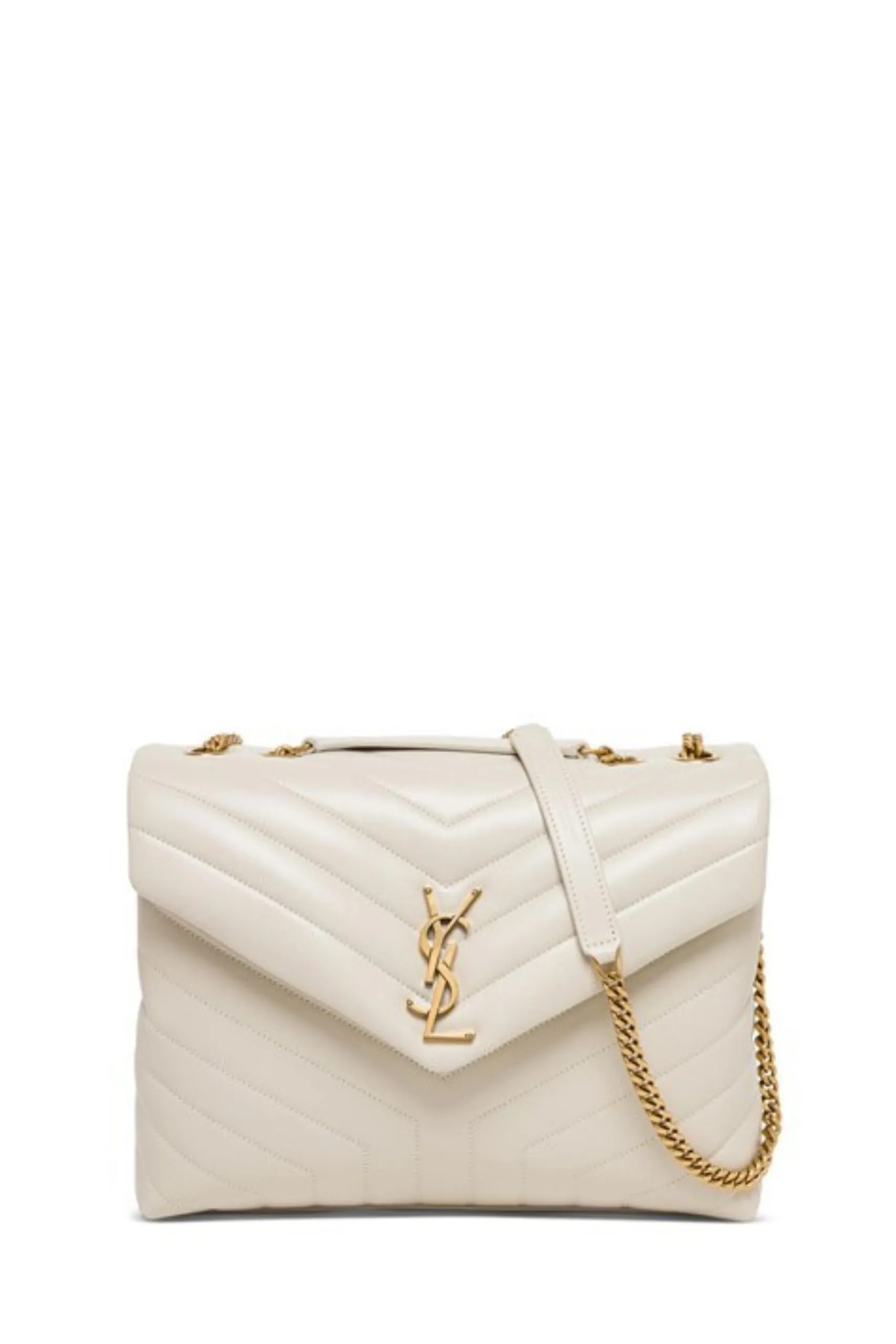 Borsa Loulou Small in Pelle Bianca