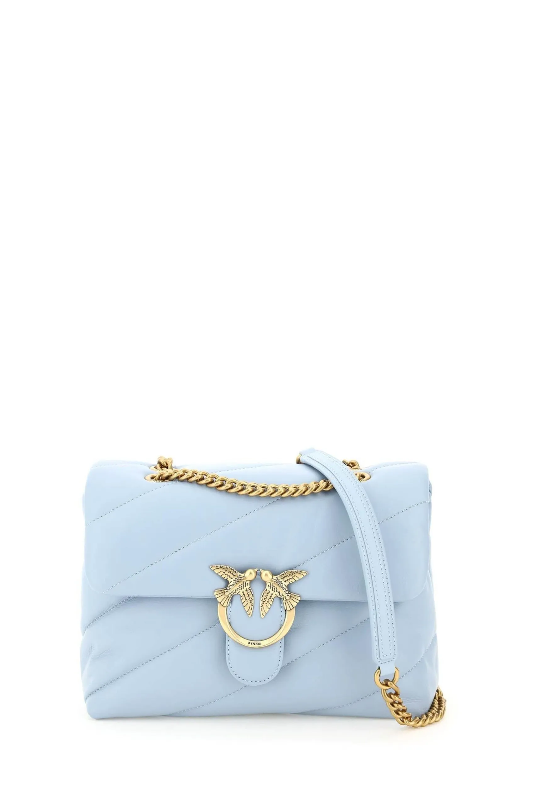 Borsa Love Classic Puff Maxi Quilt in Pelle Azzurra