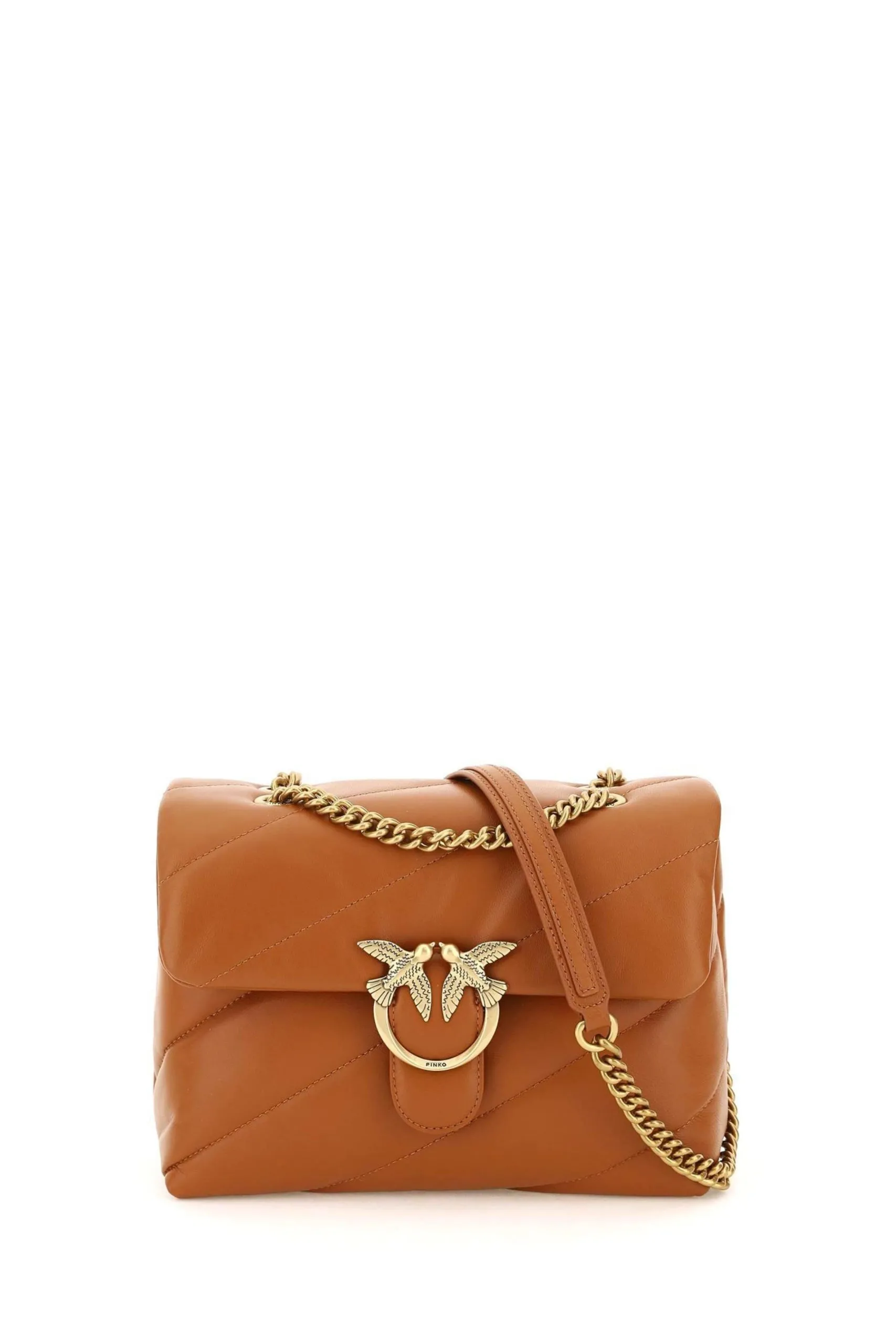 Borsa Love Classic Puff Maxi Quilt in Pelle Camel