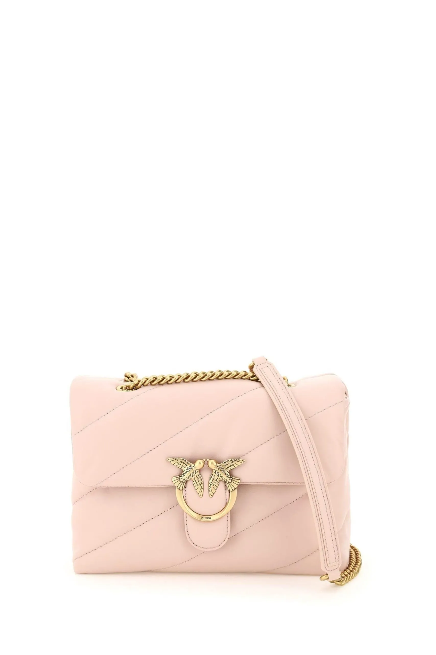 Borsa Love Classic Puff Maxi Quilt in Pelle Rosa
