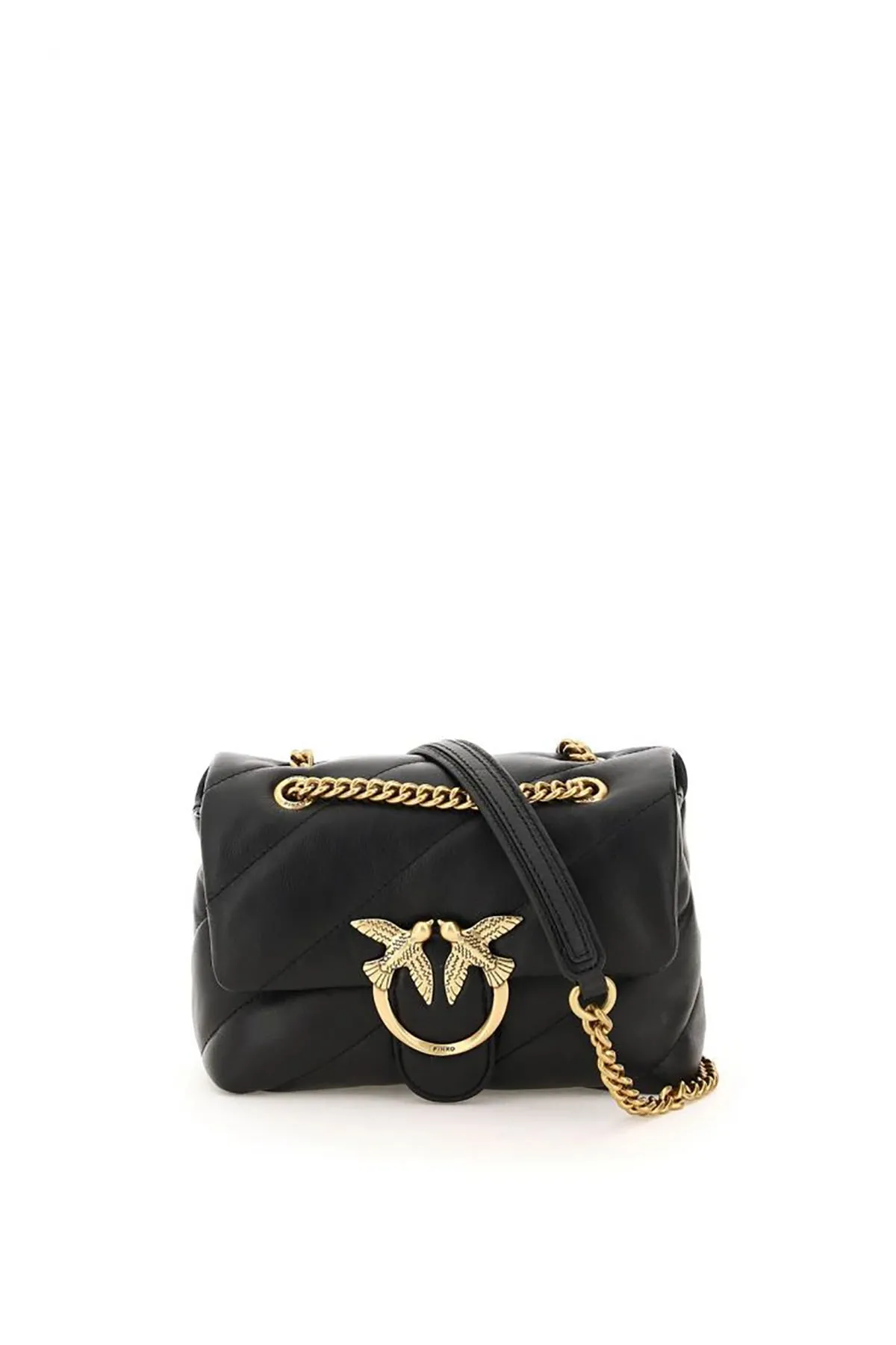 Borsa Love Mini Puff Maxi Quilt in Pelle Nera