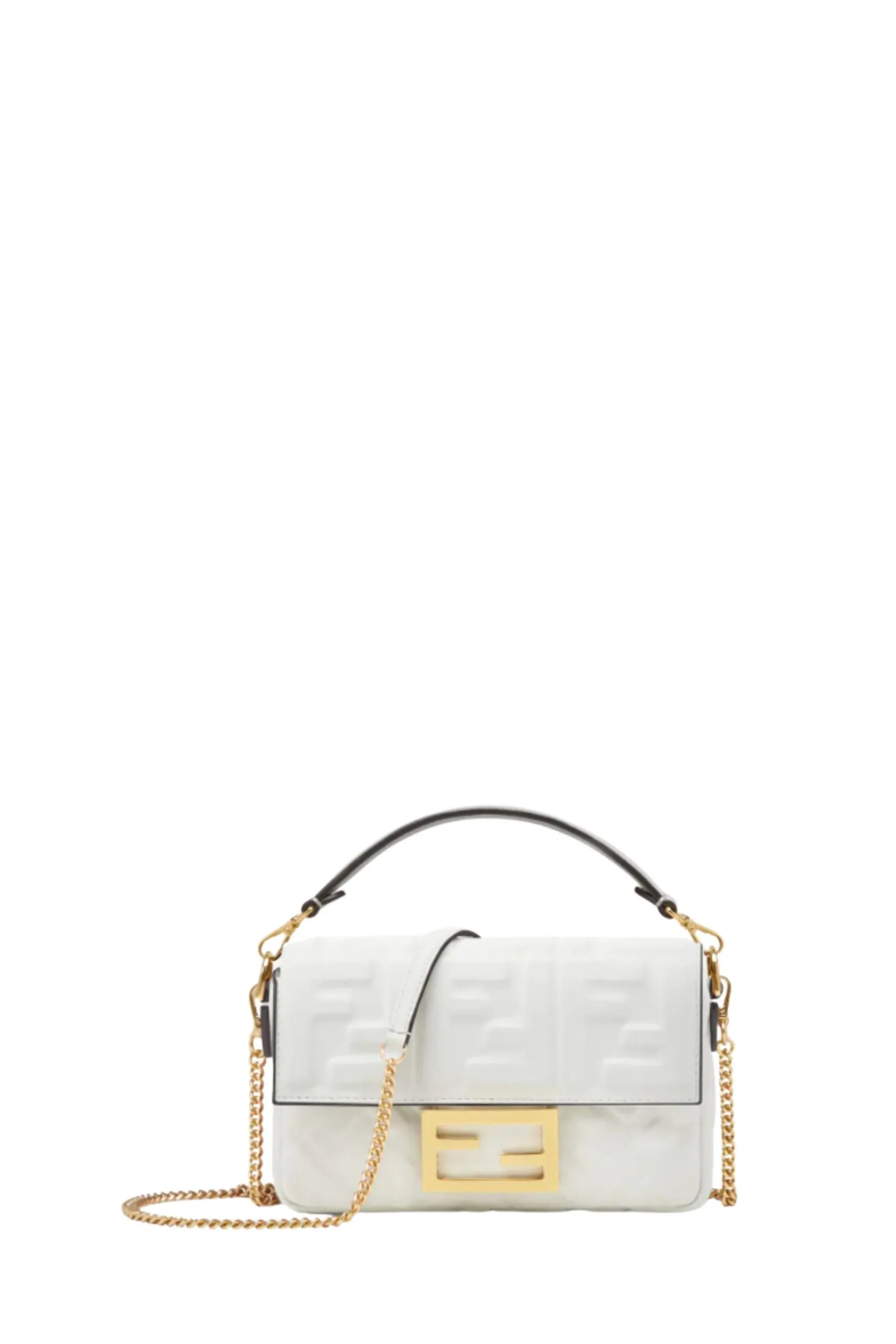 Borsa Mini Baguette in Pelle Bianca