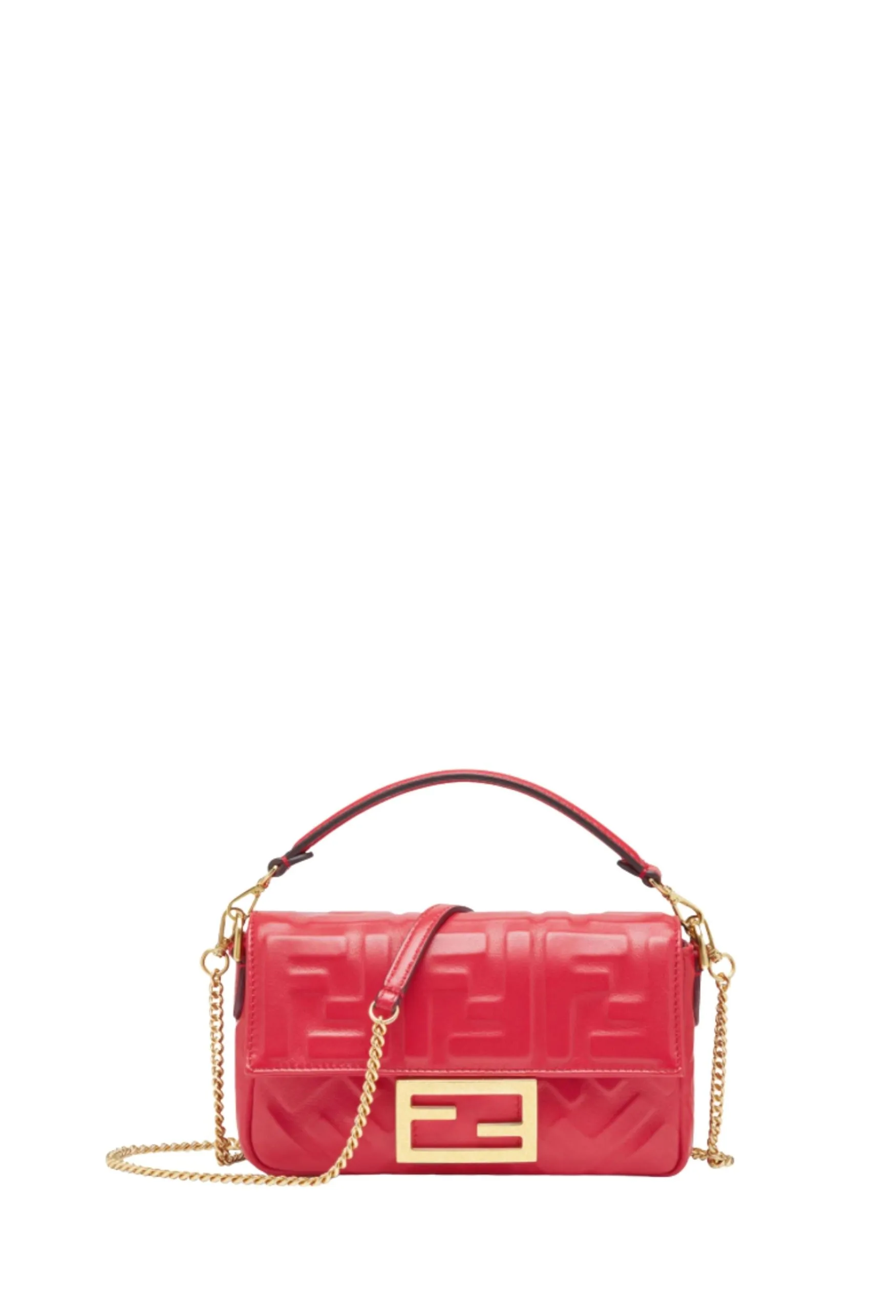 Borsa Mini Baguette in Pelle Rossa