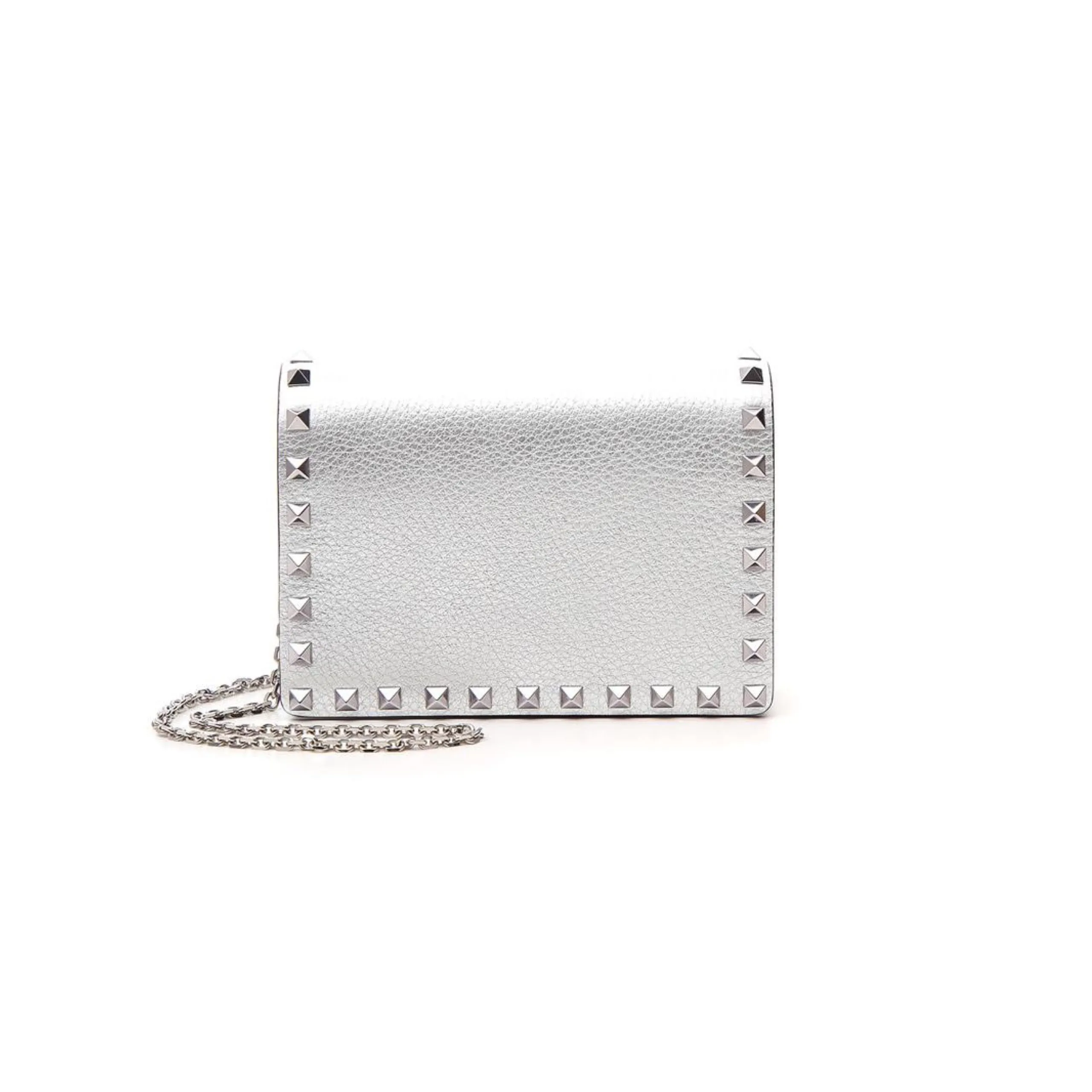 Borsa Rockstud pelle argento