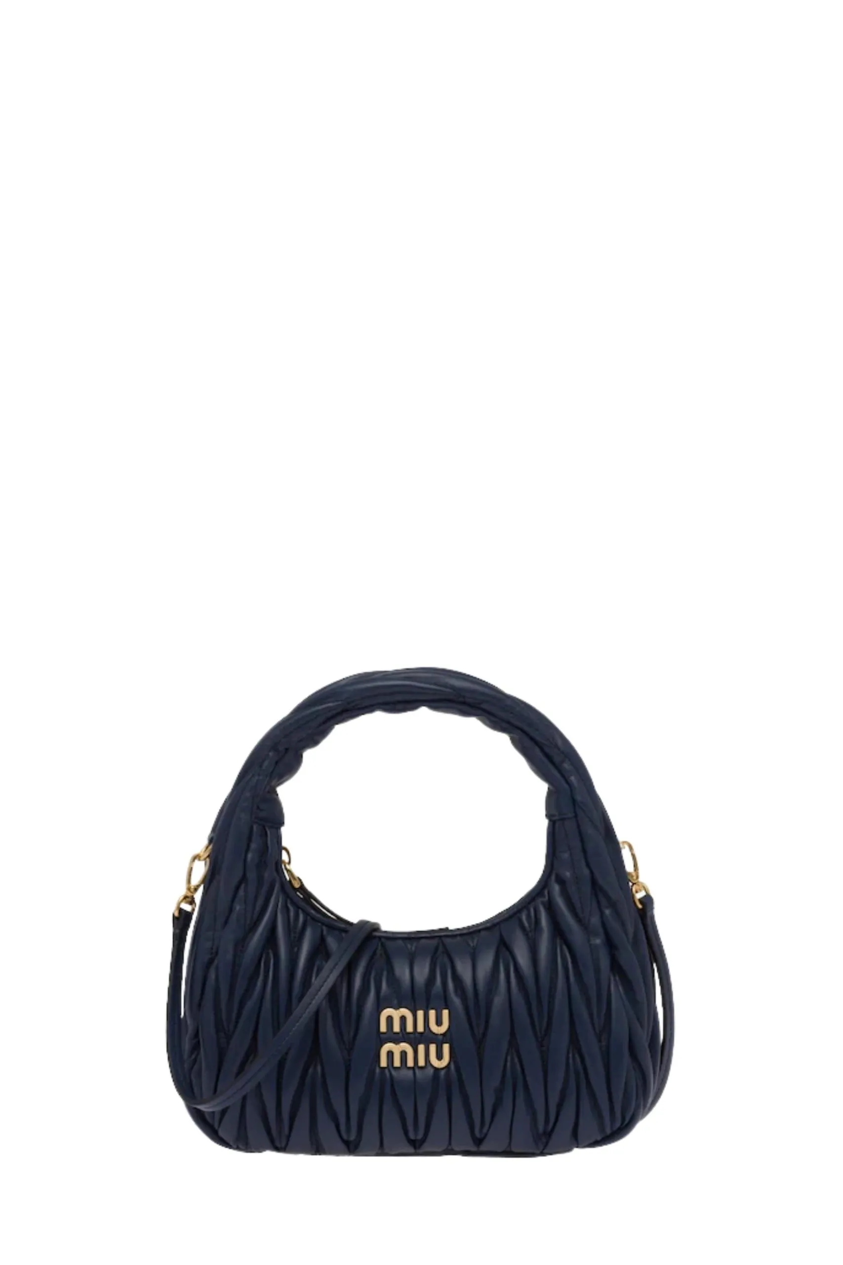 Borsa in Pelle Matelassé Blu Baltico