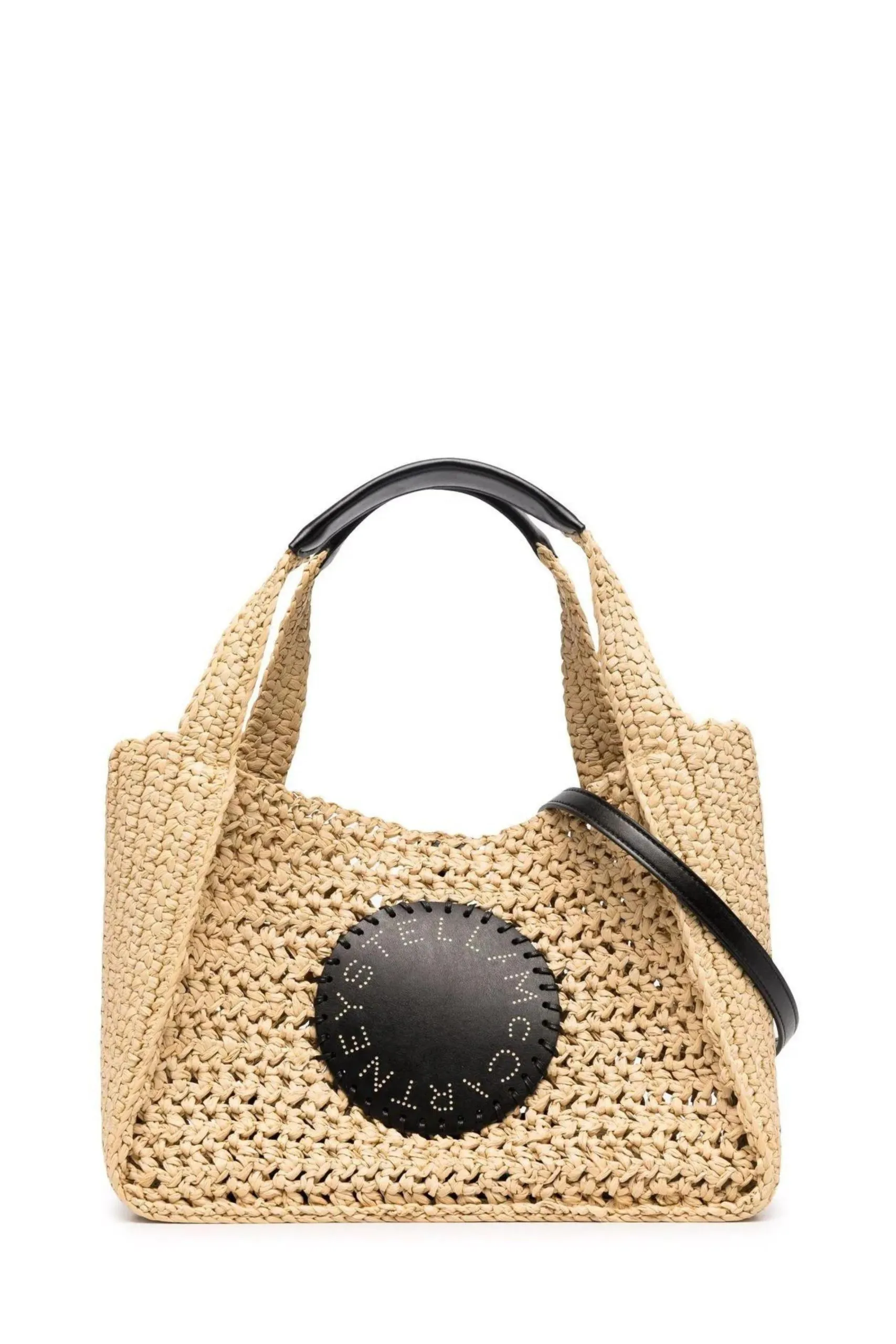 Borsa in Rafia con Logo Nude