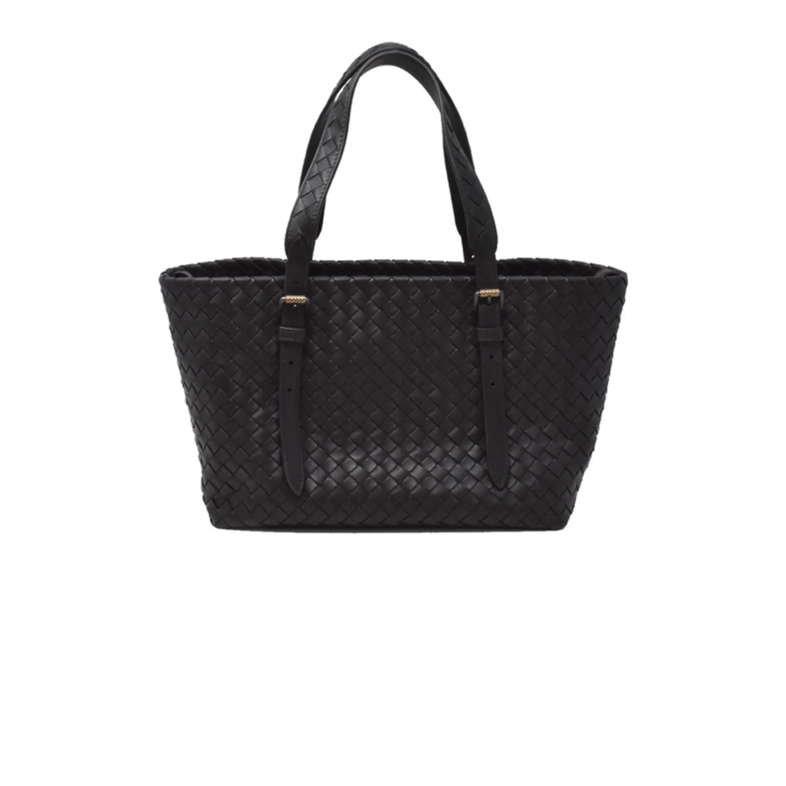 Borsa pelle intrecciata nero