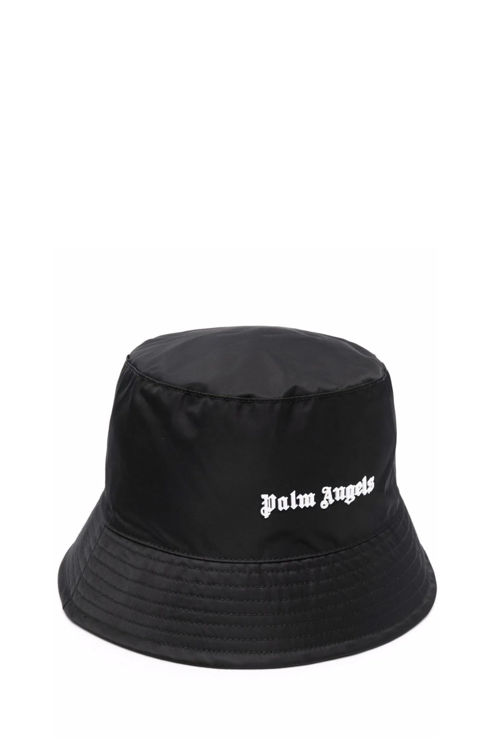 Cappello Bucket Nero in Nylon con Logo Stampato
