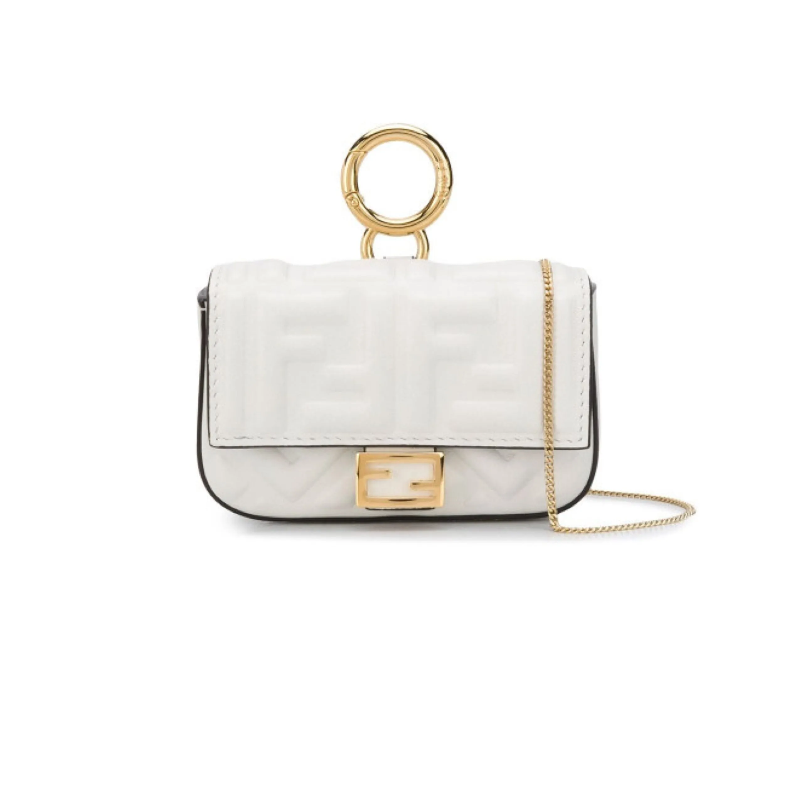 Charm nano in pelle bianca