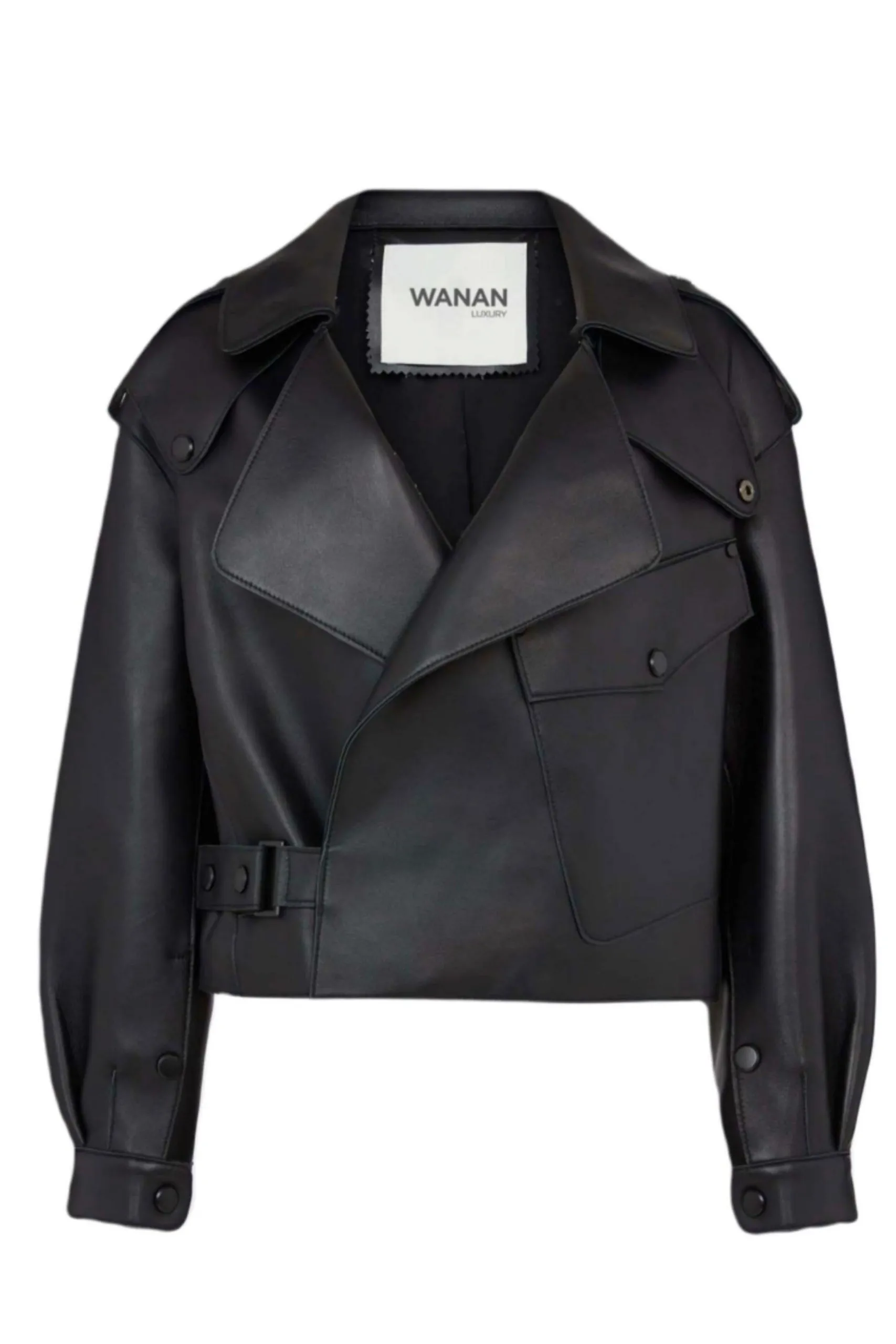 Chiodo Ilaria in Pelle di Agnello Nero