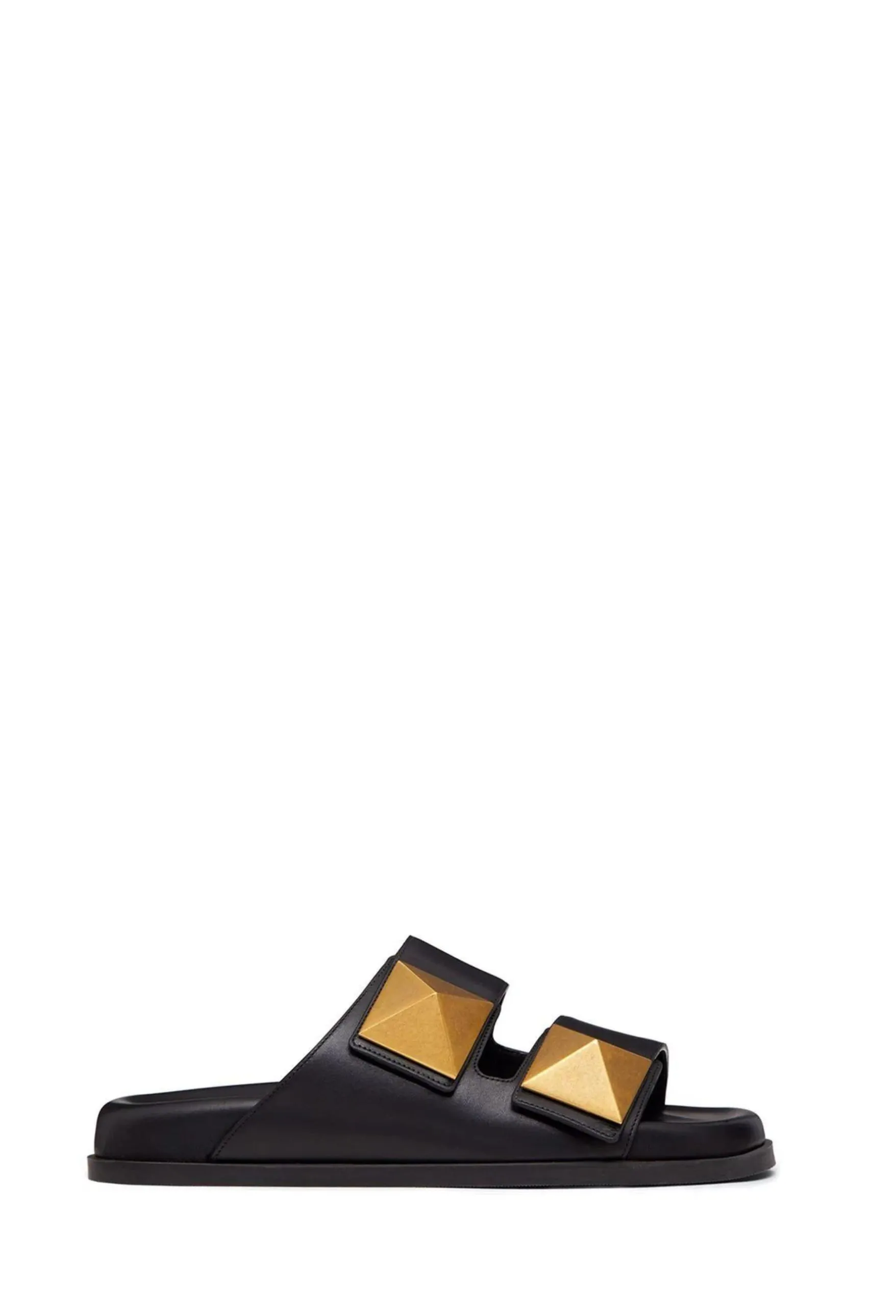 Ciabatte One Stud in Pelle Nera