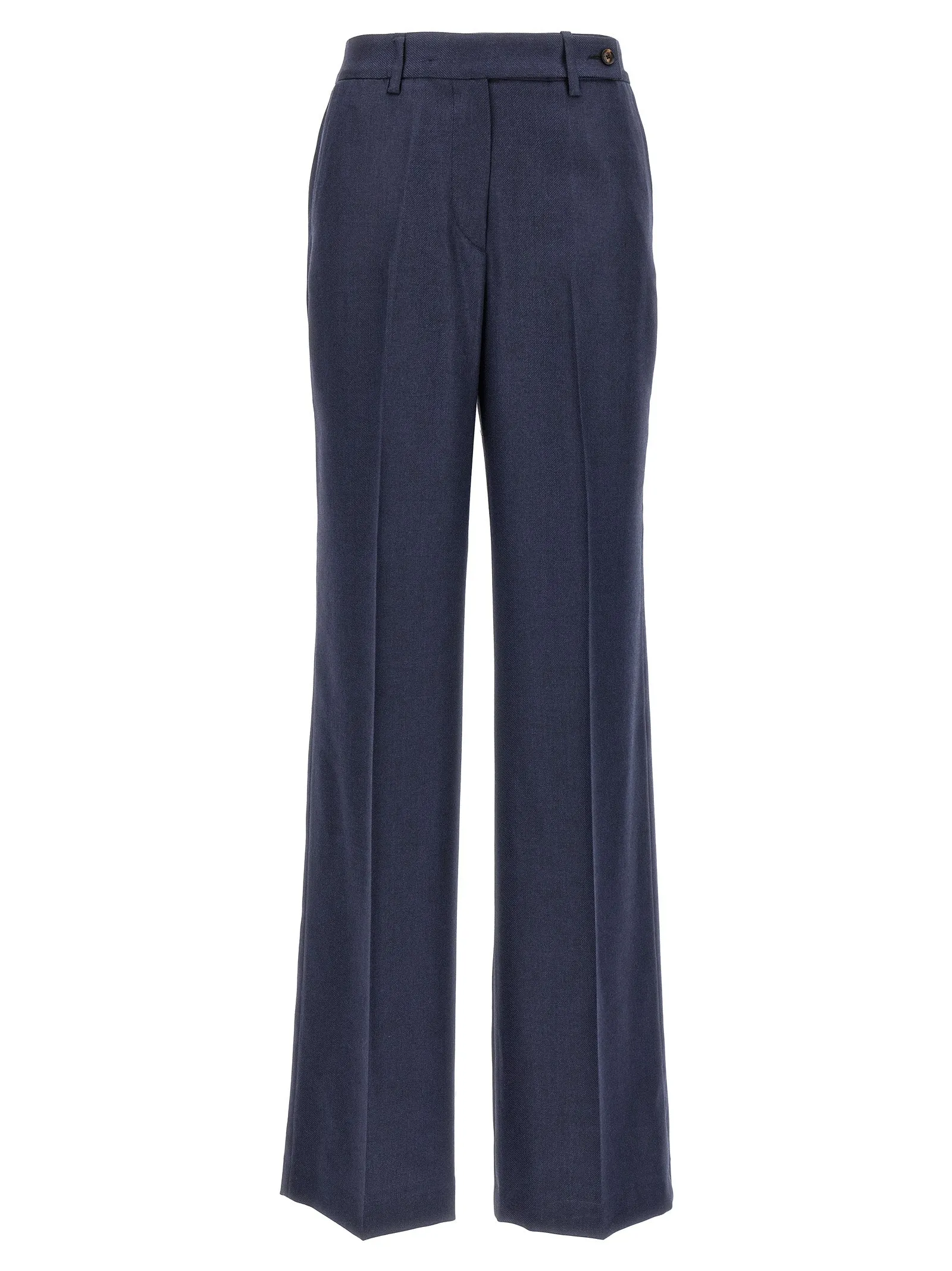 Silk Cashmere Pantaloni Blu