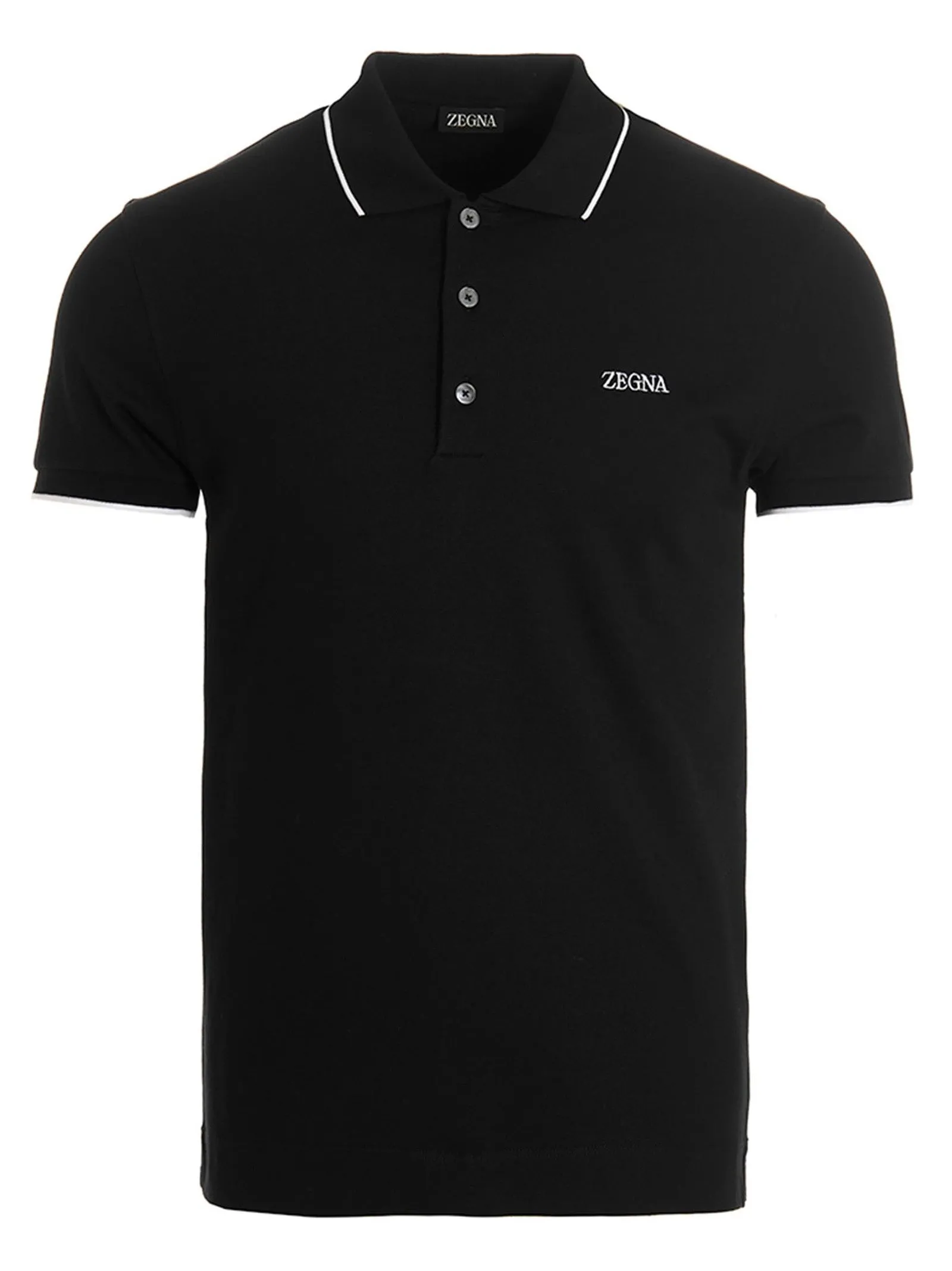 Embroidered Logo Shirt Polo Nero