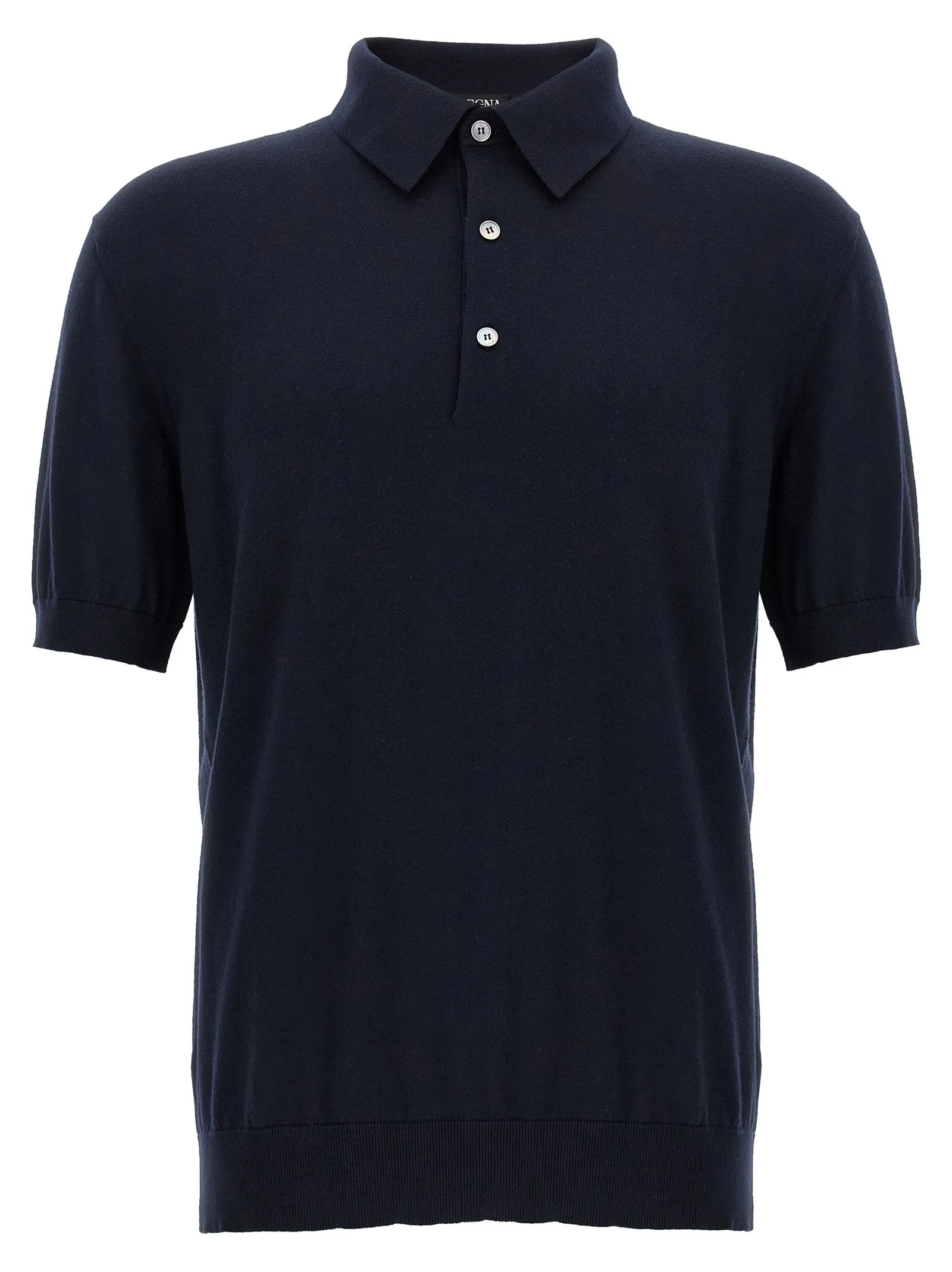 Cotton Shirt Polo Blu