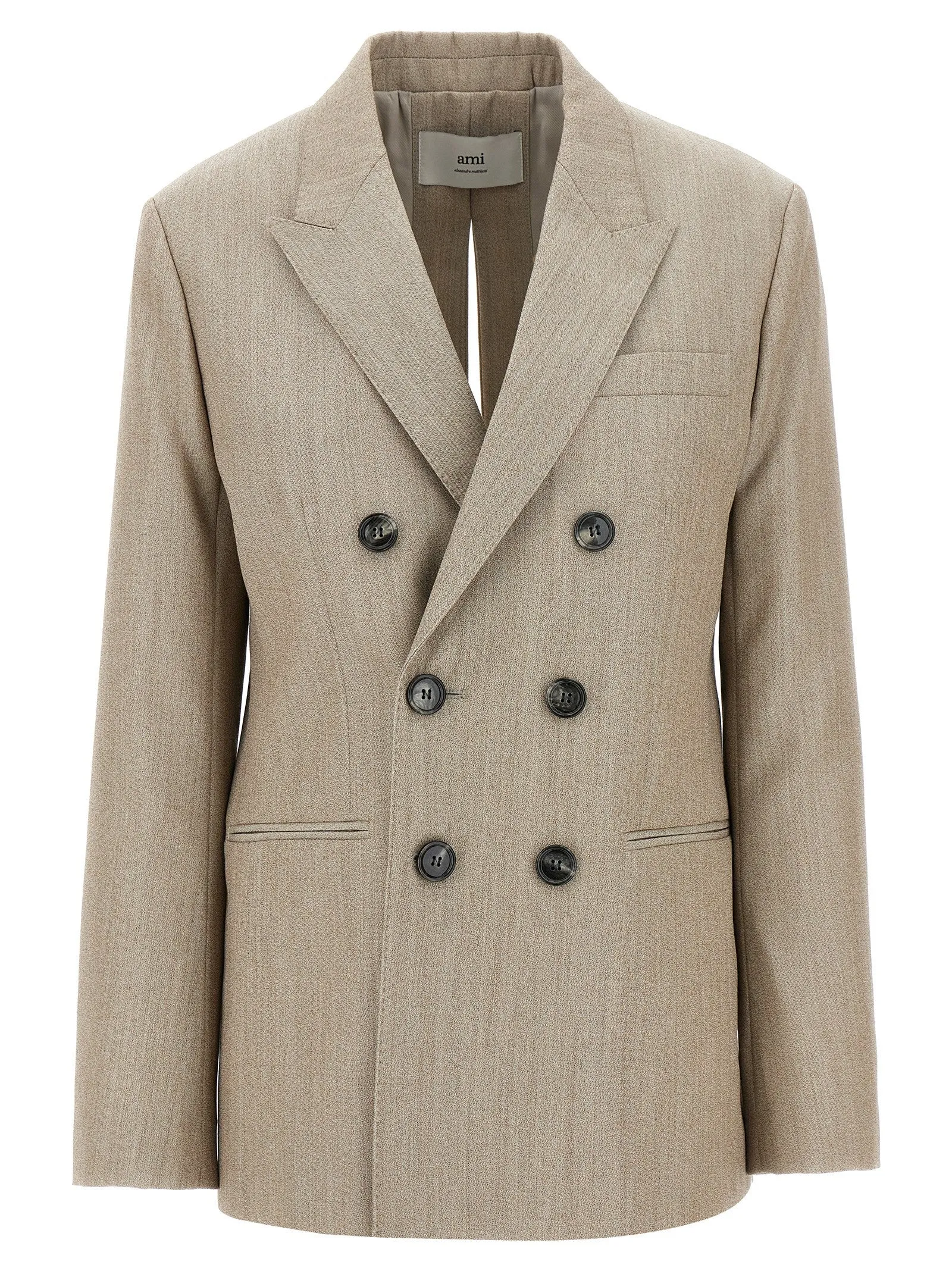 Maxi Split Blazer Blazers Beige