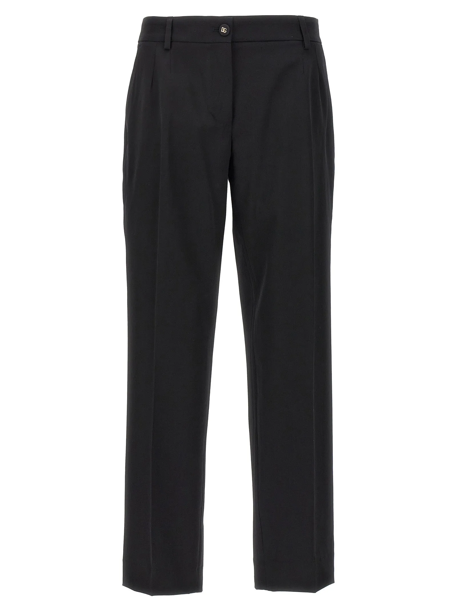 Wool Canvas Trousers Pantaloni Nero