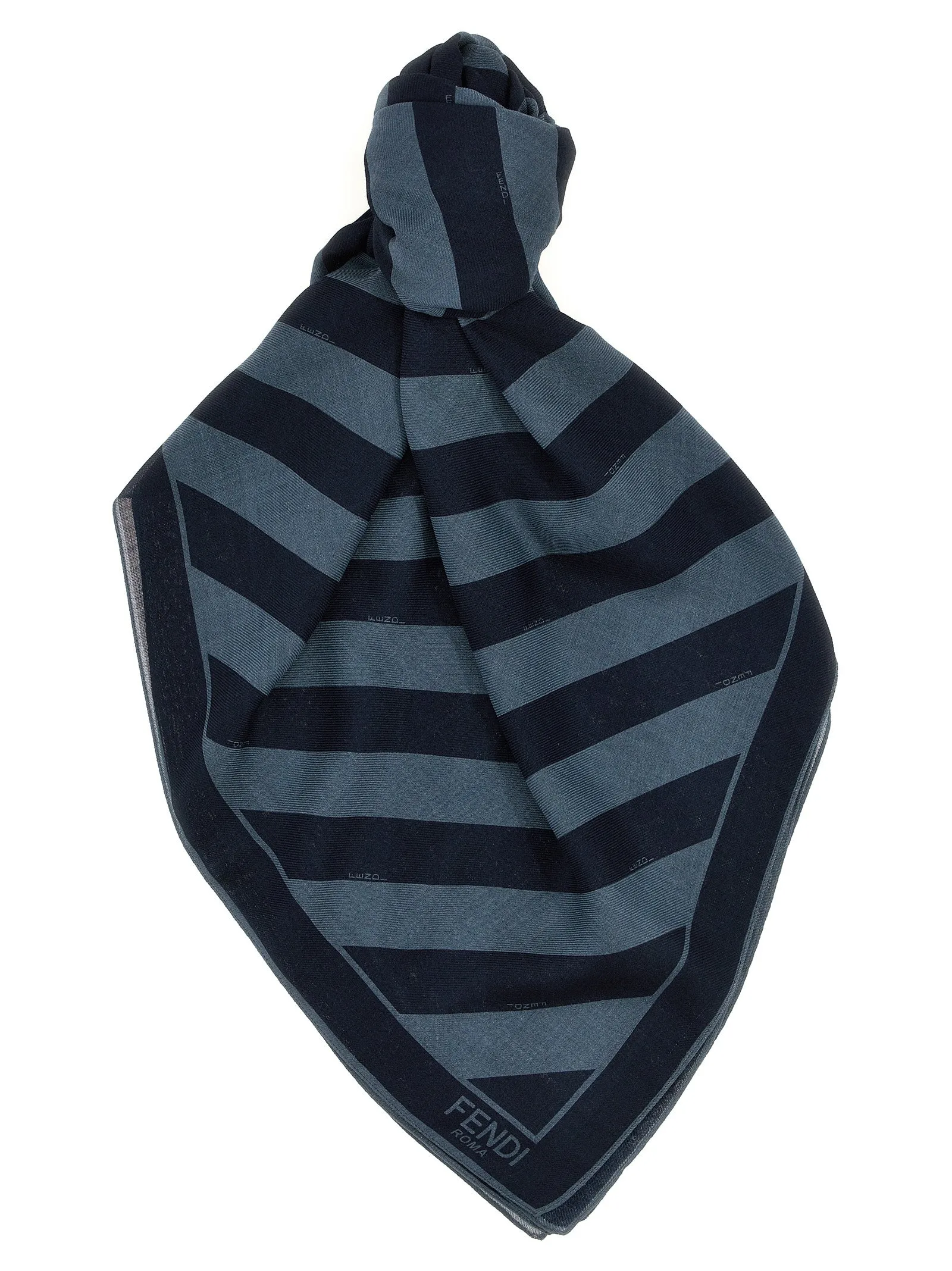 Pequin Striped Shawl Sciarpe Blu