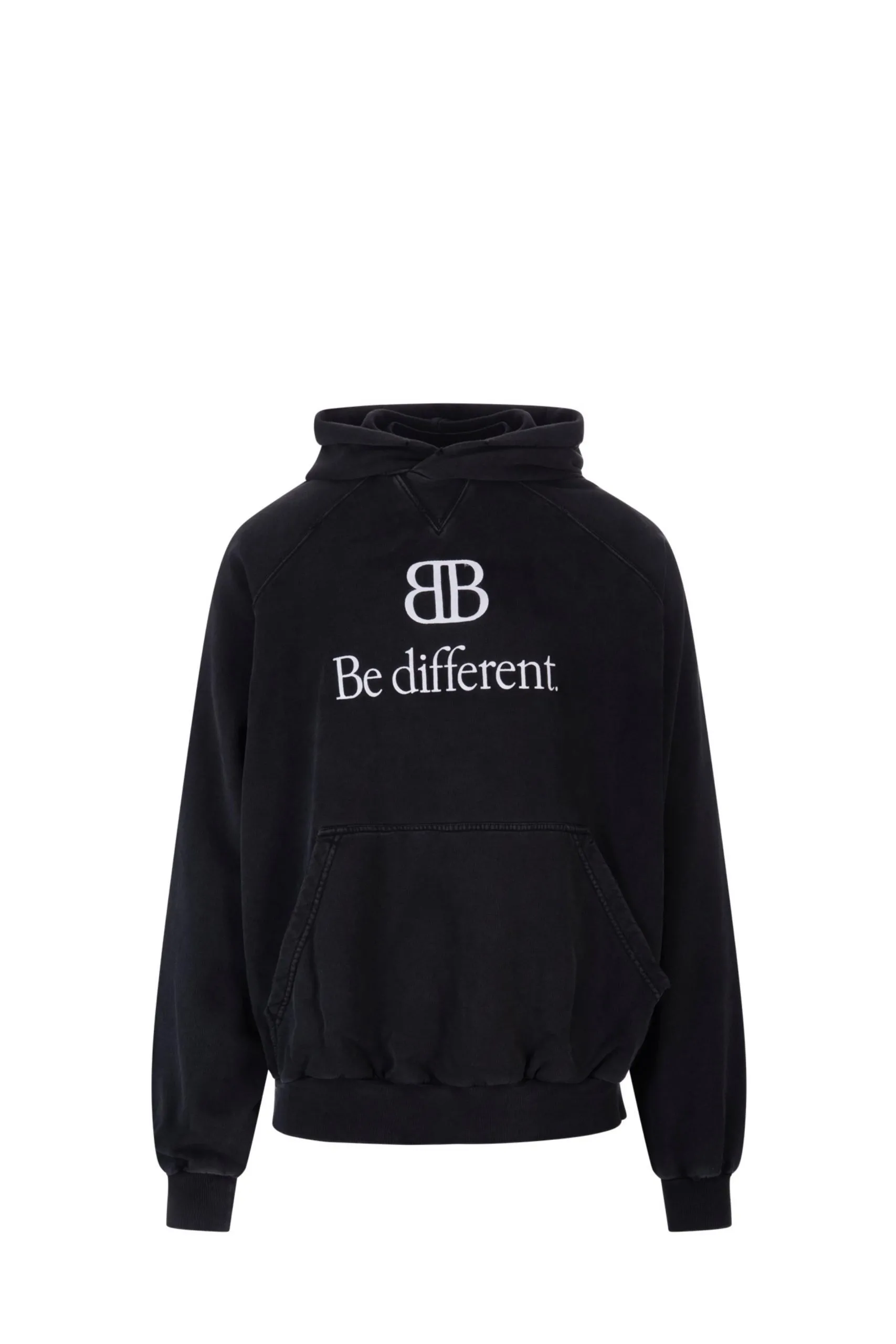 Felpa con Cappuccio Be Different in Cotone Nero