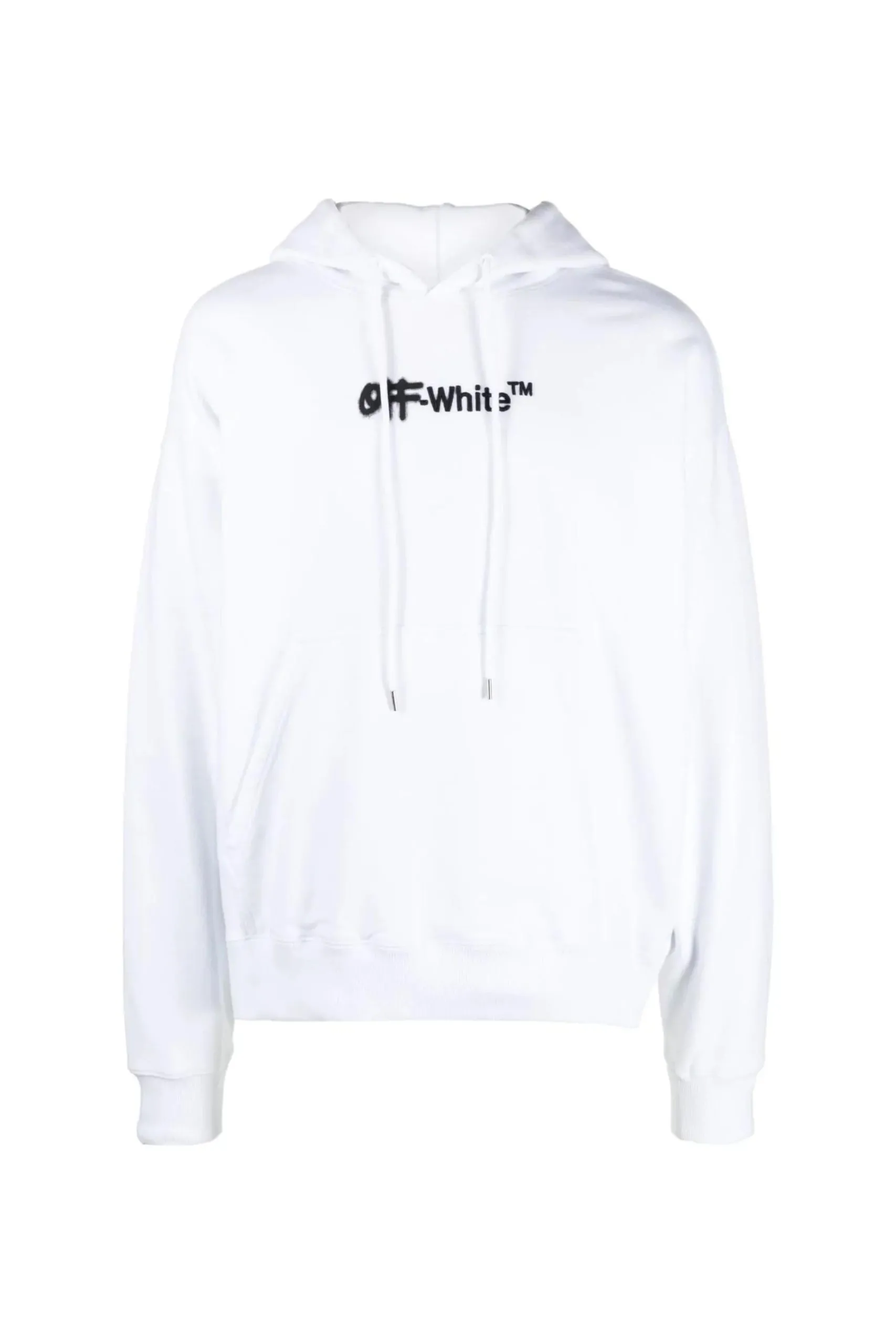 Felpa in Cotone Bianca con Logo e Cappuccio