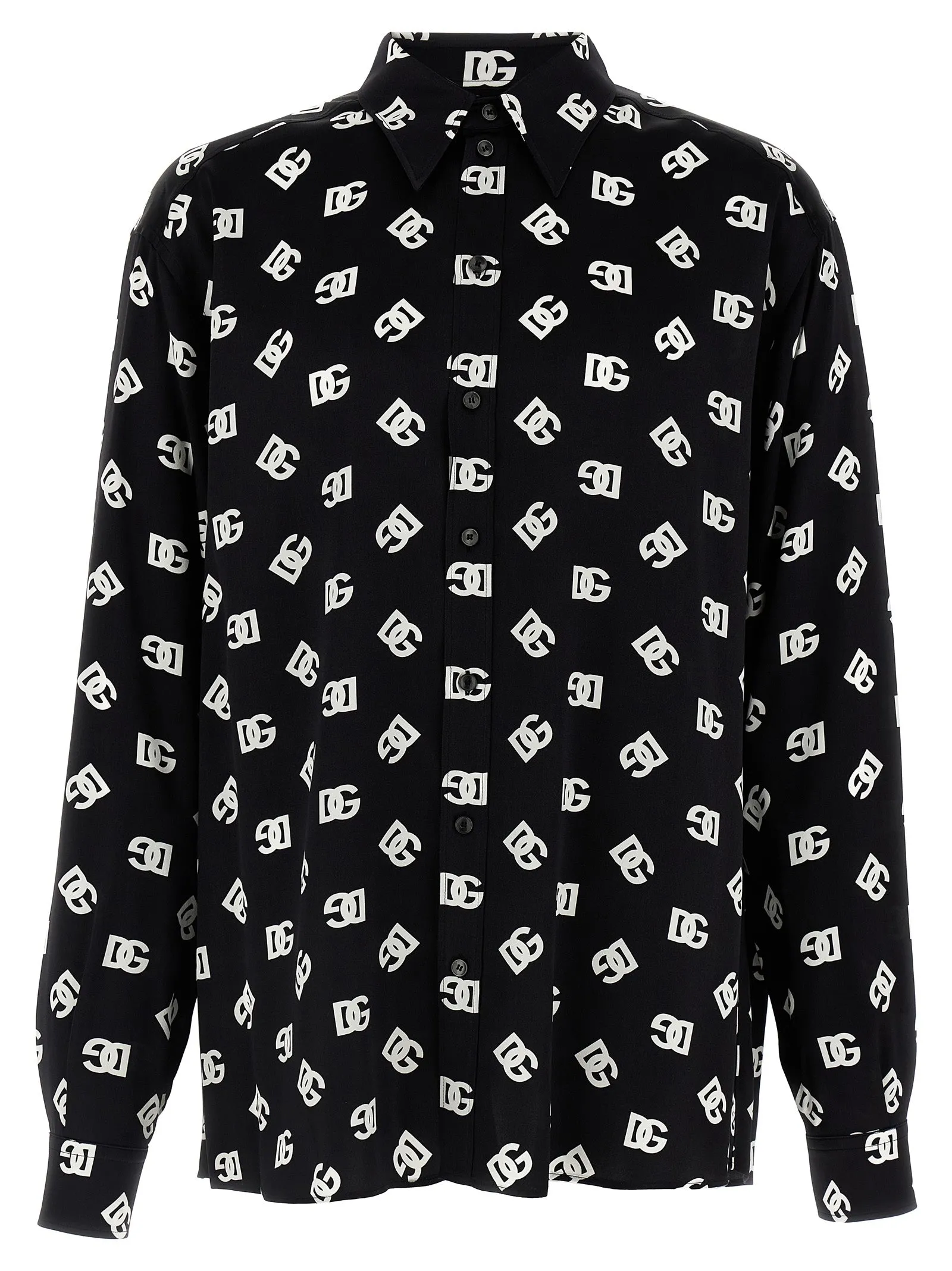 Satin Logo Shirt Camicie Bianco/Nero