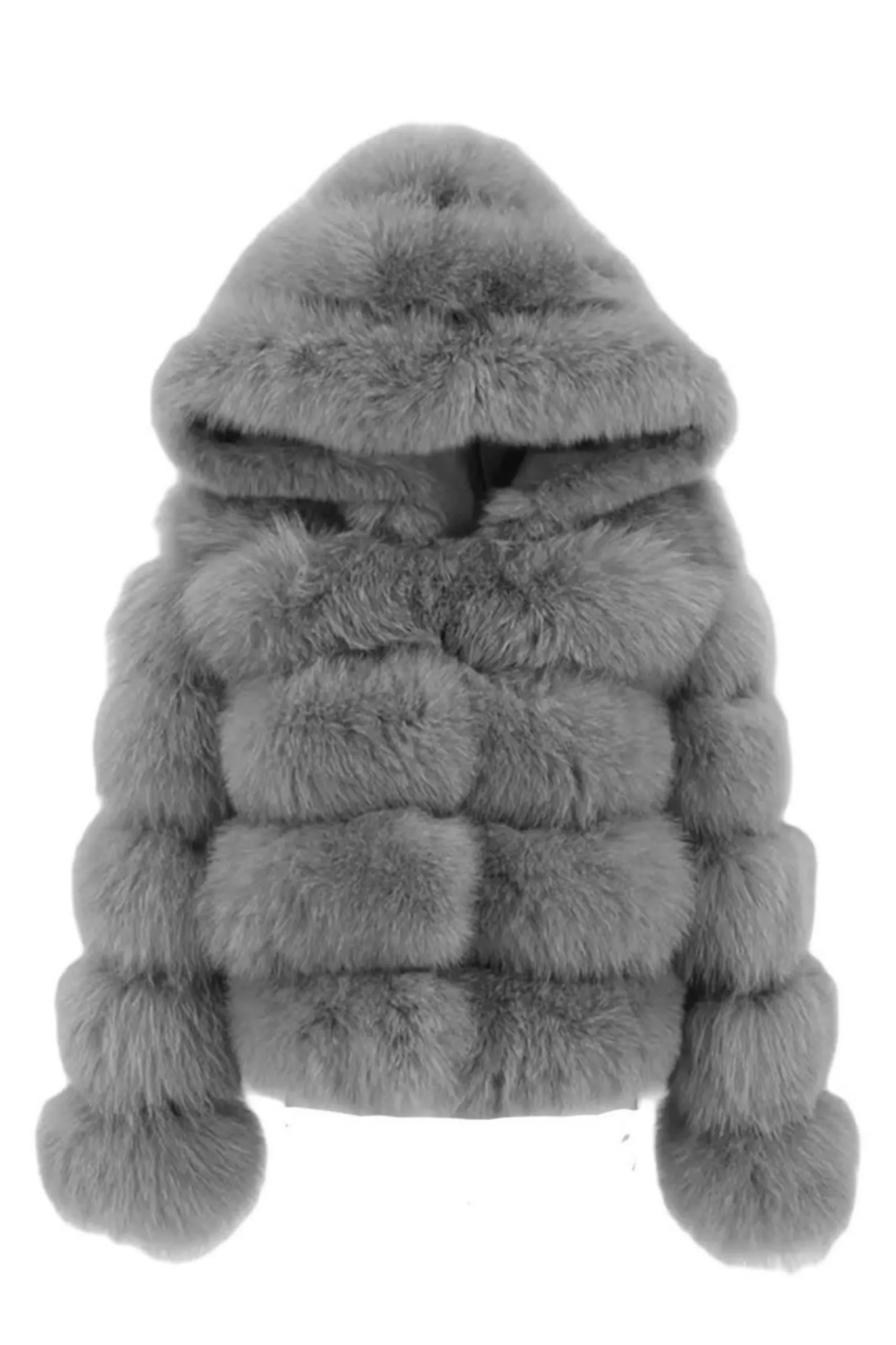 Giacca Anai Grigia in Pelliccia di Volpe