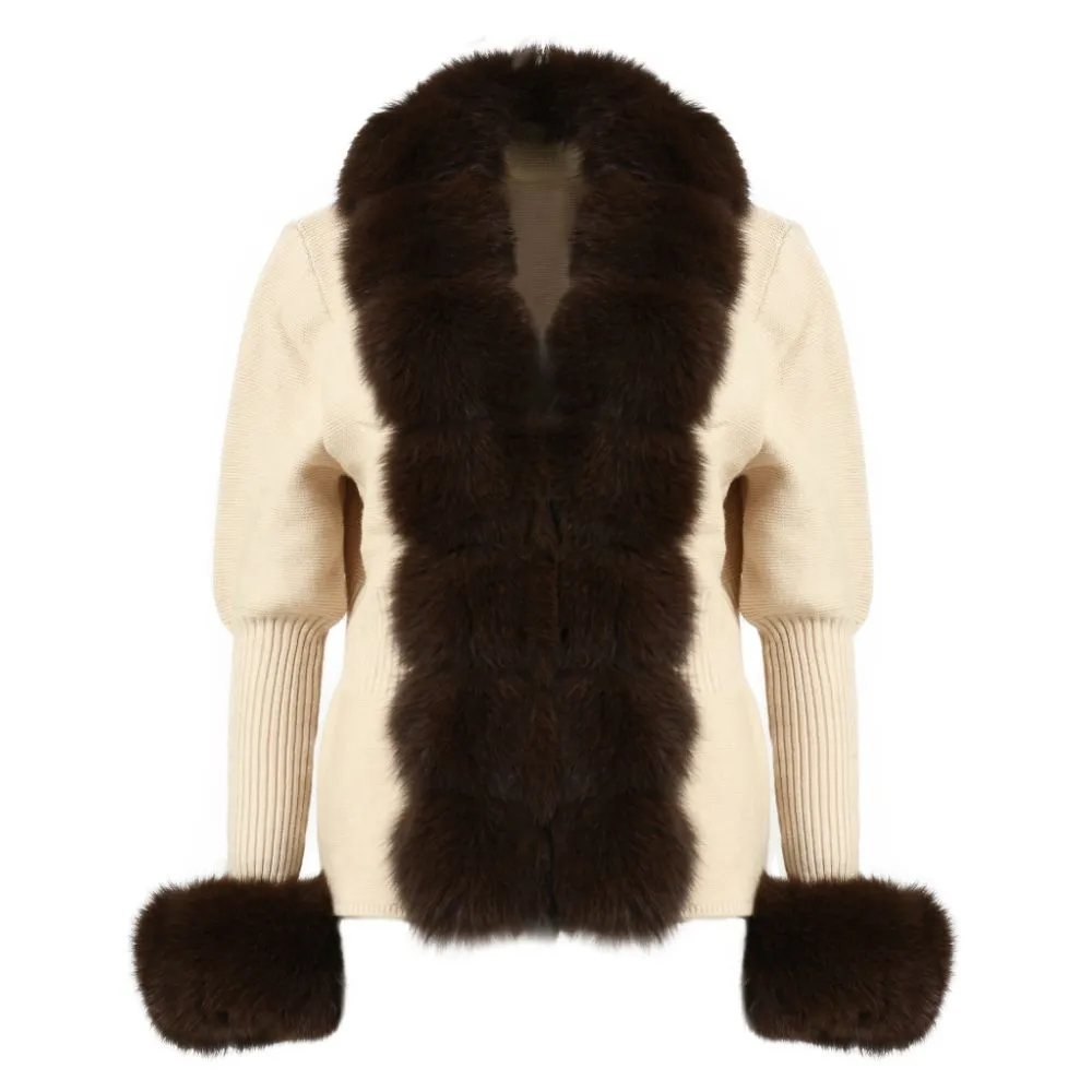 Giacca Andò Beige con Pelliccia