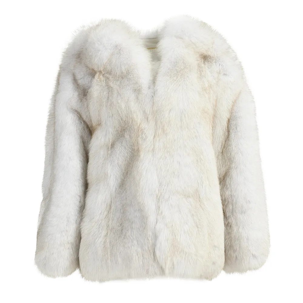 Giacca Extreme Classica Grigia in Pelliccia di Volpe