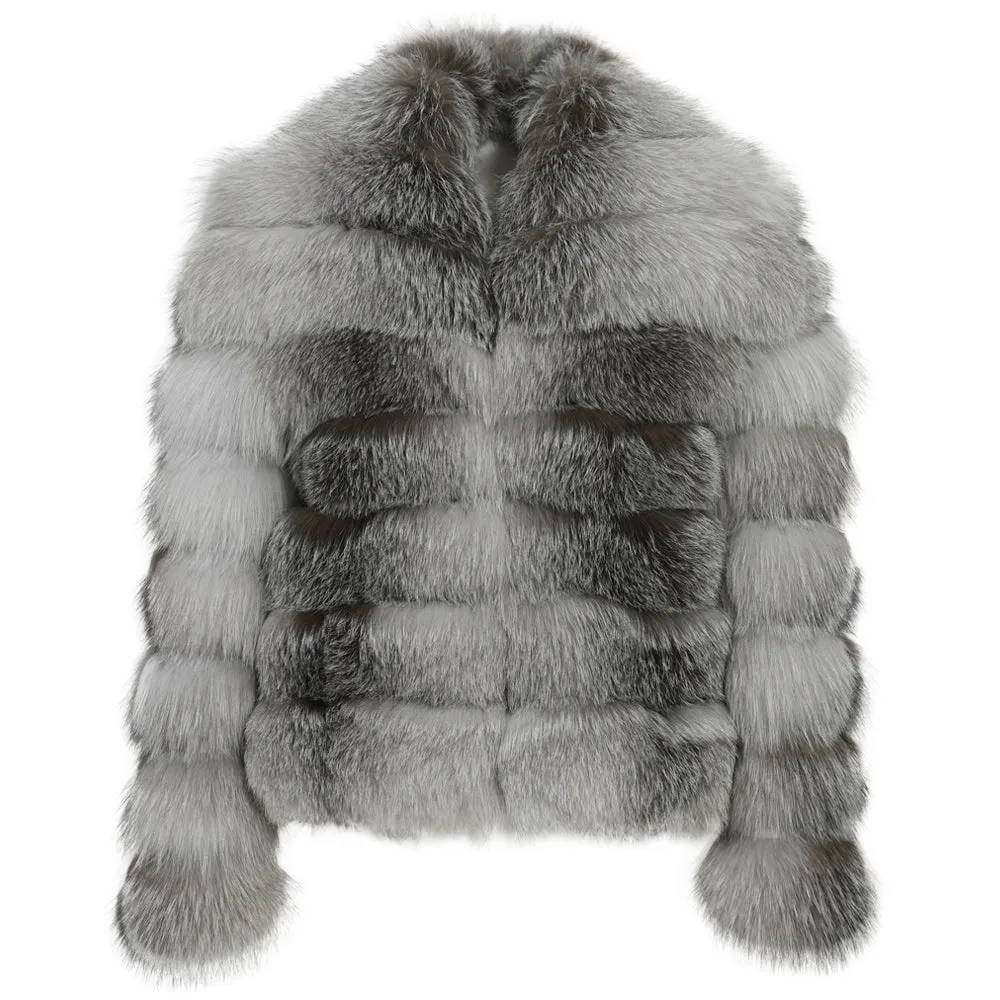 Giacca Ghiaccio Silver Fox in Pelliccia di Volpe