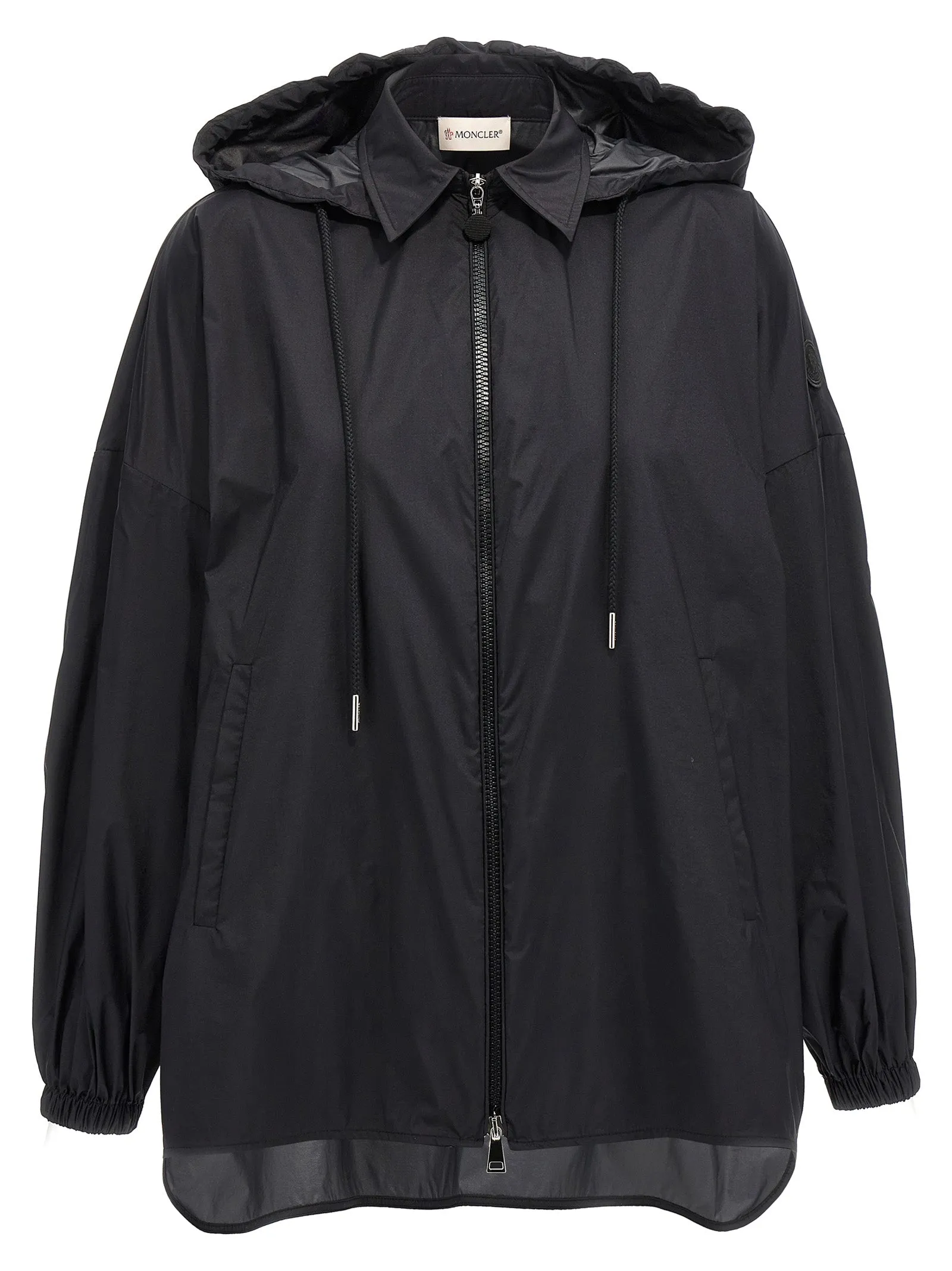Ruffled Windbreaker Puffer Jackets Nero