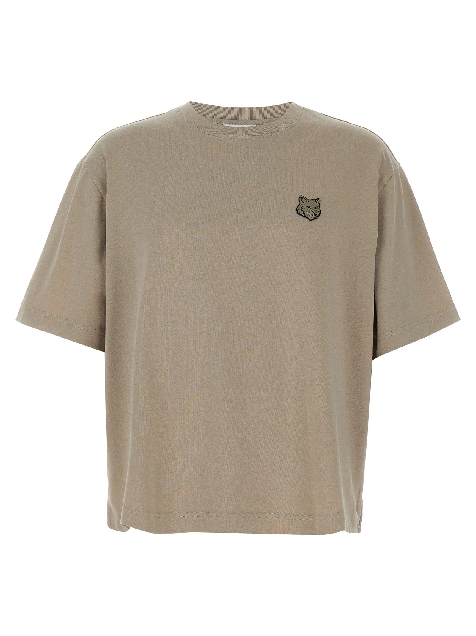 Bold Fox Head T Shirt Beige