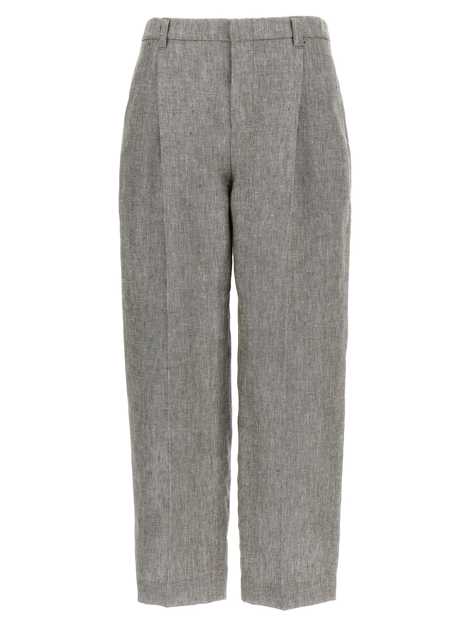 Pleat Pantaloni Grigio