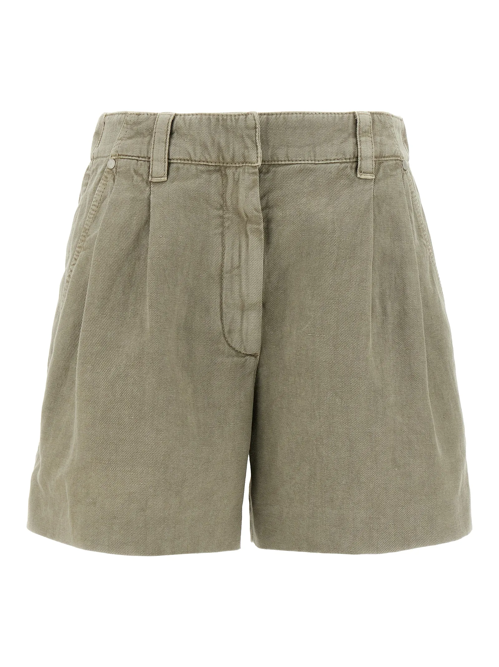 Linen Cotton Shorts Bermuda E Short Verde