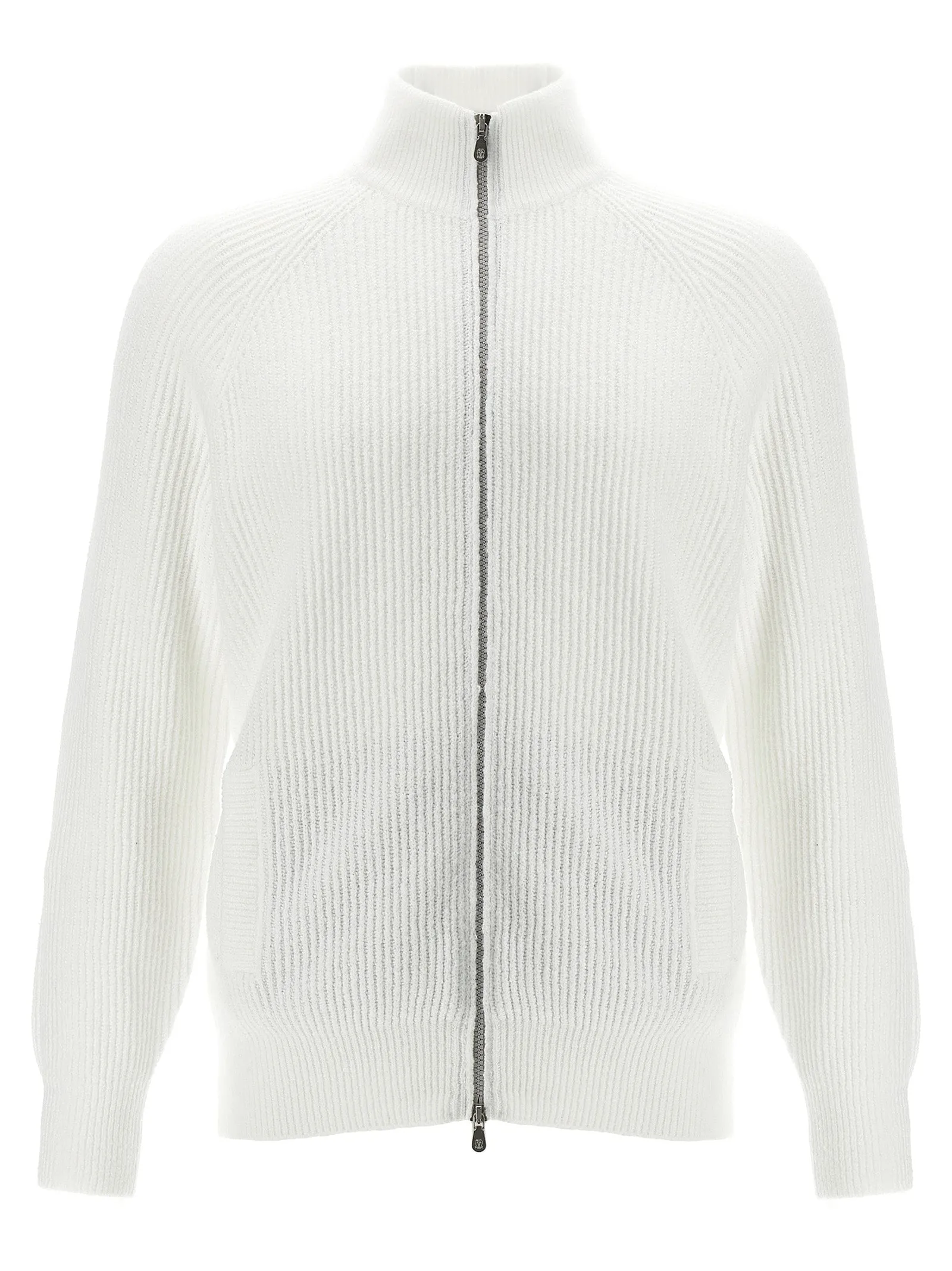 Zip Cardigan Maglioni Bianco