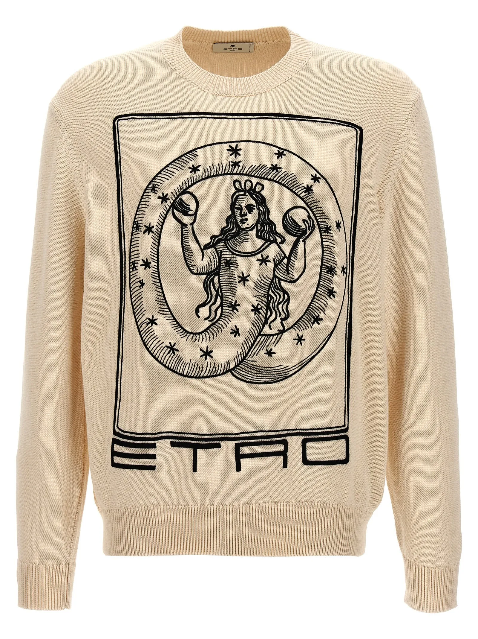 Logo Embroidery Sweater Maglioni Beige