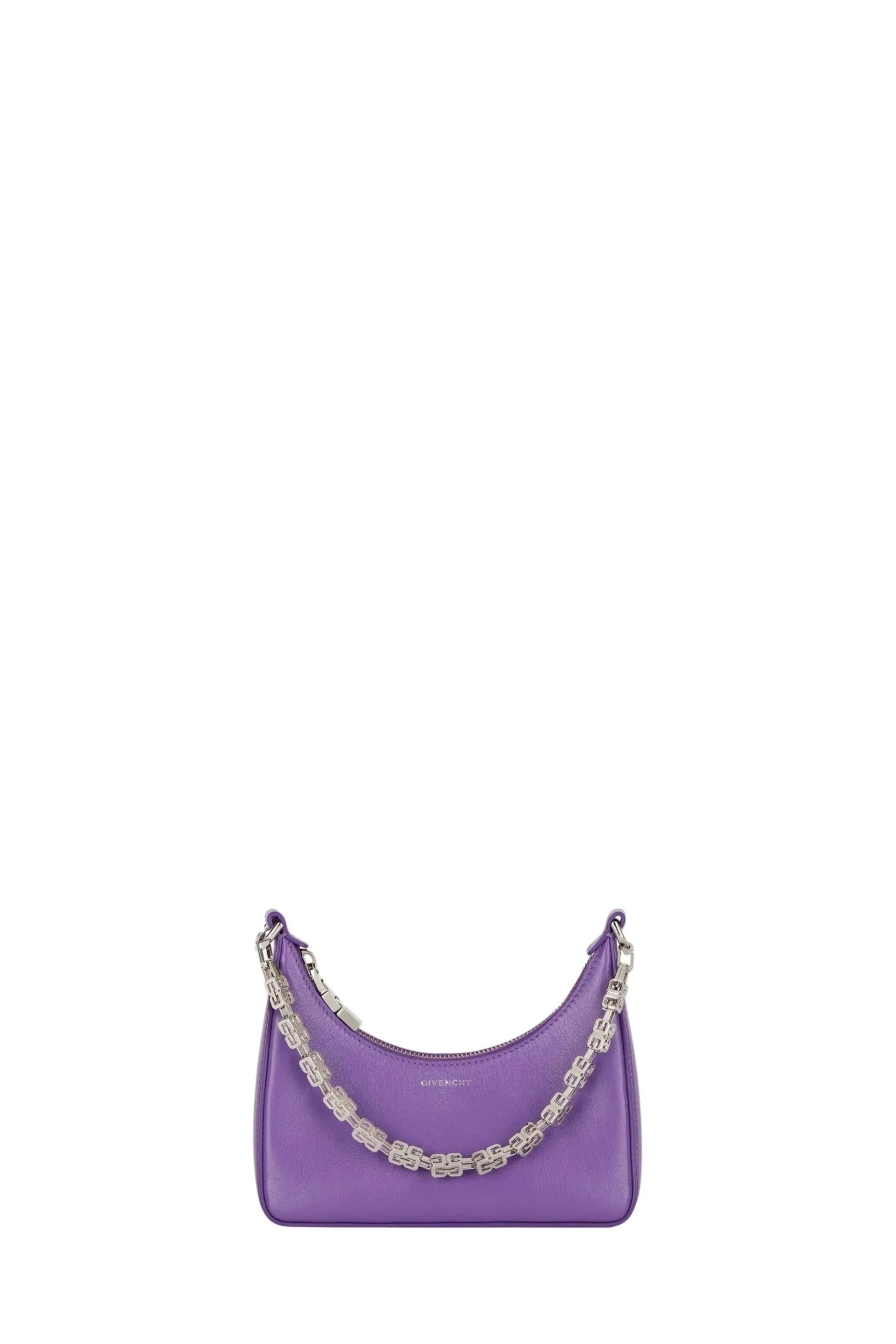 Mini Borsa Moon Cut-Out in Pelle Viola