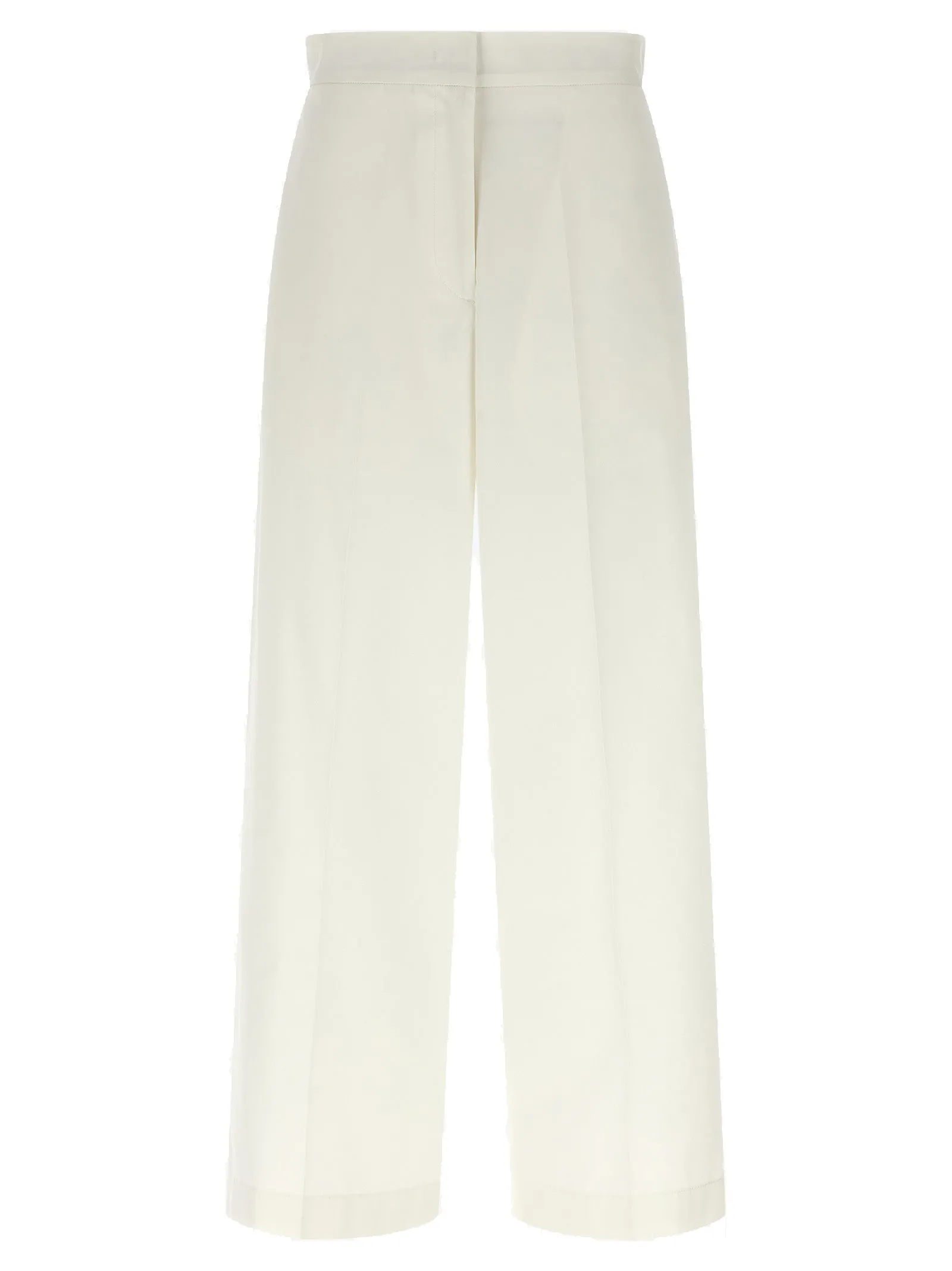 Wide Cotton Trousers Pantaloni Bianco