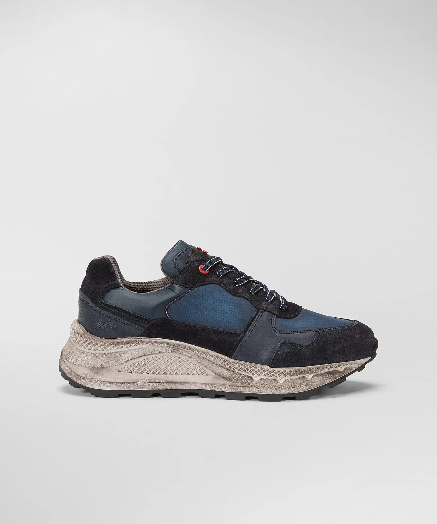 Scarpa In Nylon E Pelle Con Suola Eva Effetto Used