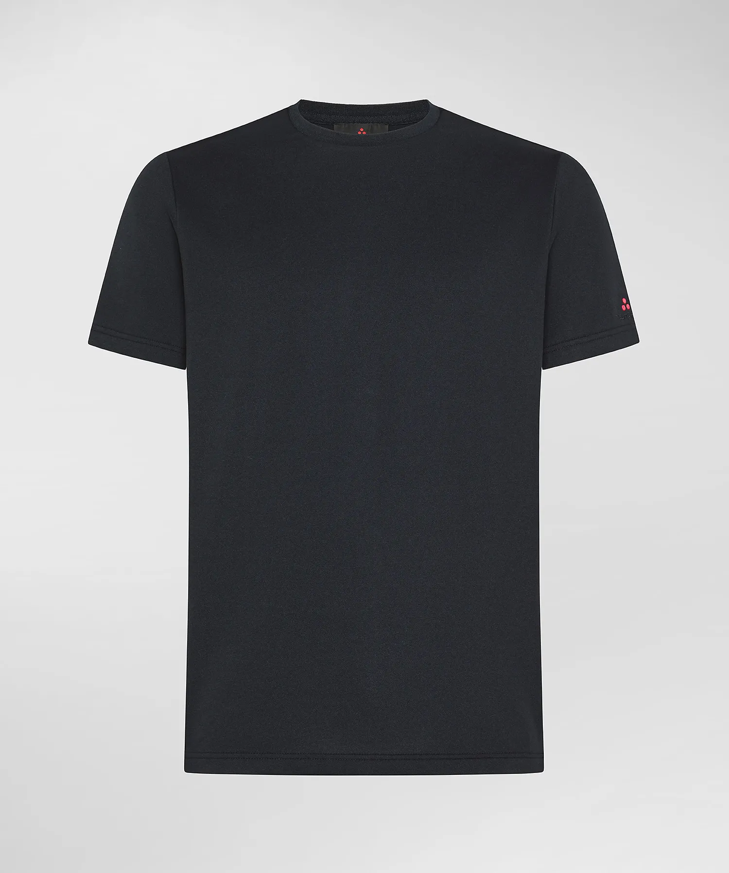 T-shirt in piquet stretch di cotone e seta