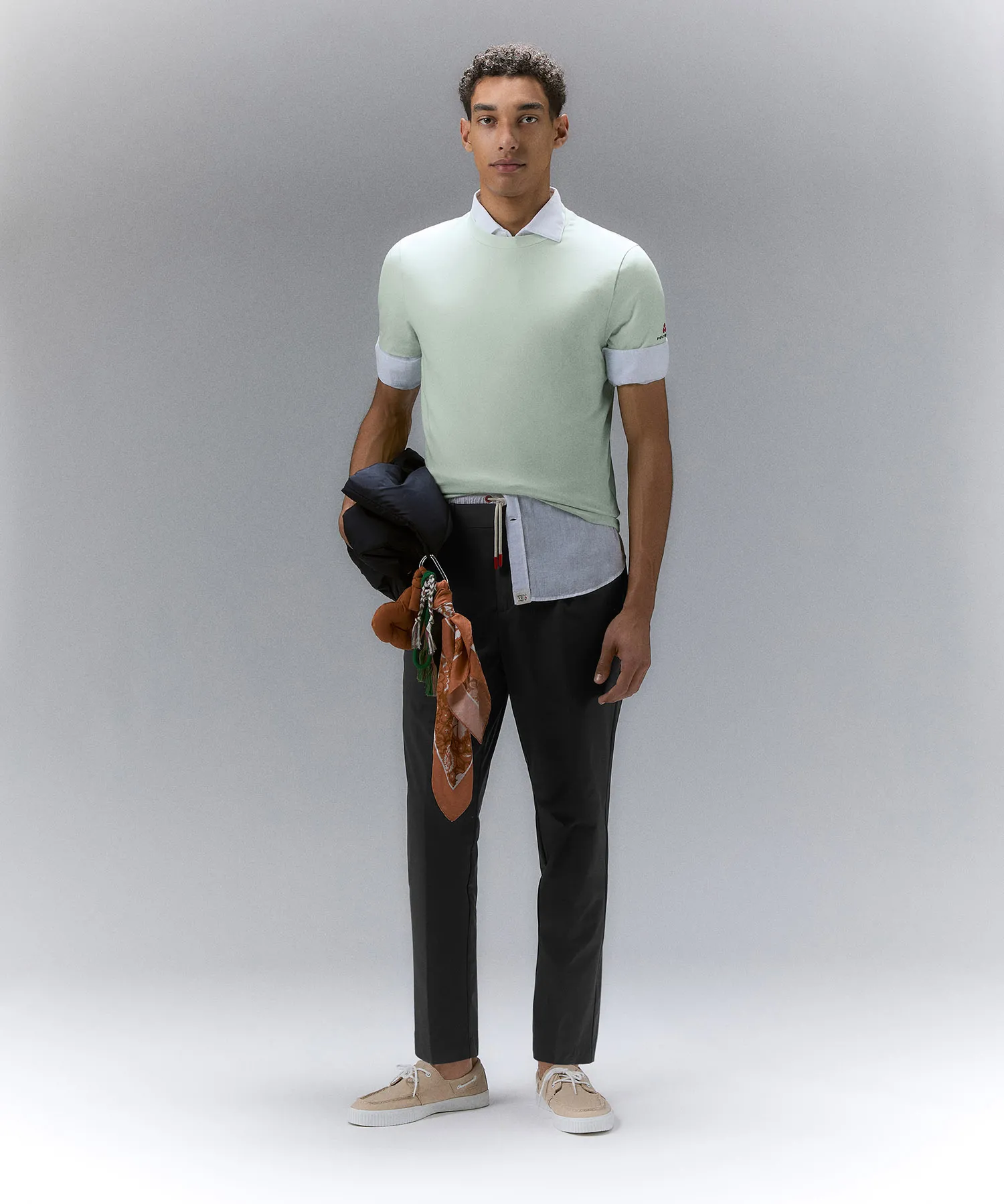 T-shirt in cotone stretch e logo stampato