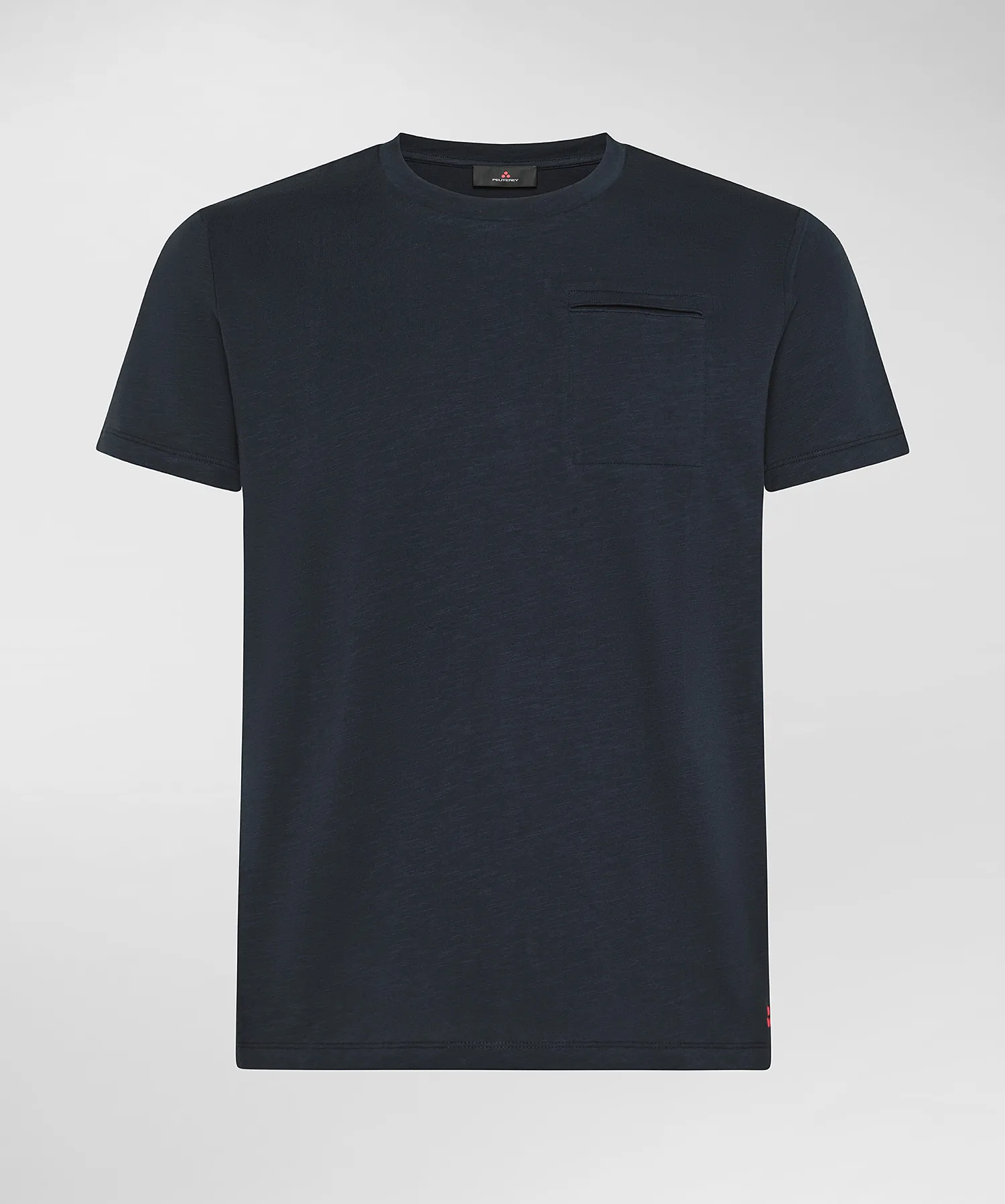 T-shirt con taschino in cotone fiammato